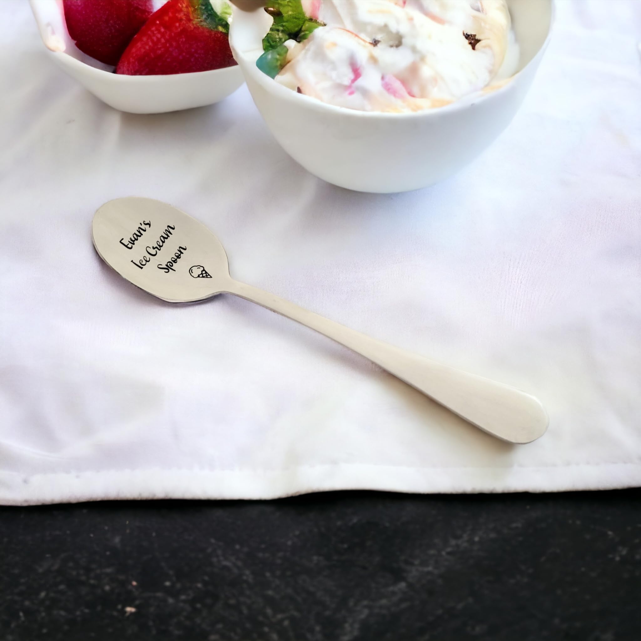 Custom Engraved Ice Cream Spoon - Personalized Ice Cream Spoon Gift for Him or Her - Unique Ice Cream Scoop for Dessert Lovers - Perfect for Birthday, Anniversary, Wedding & Housewarming Gifts