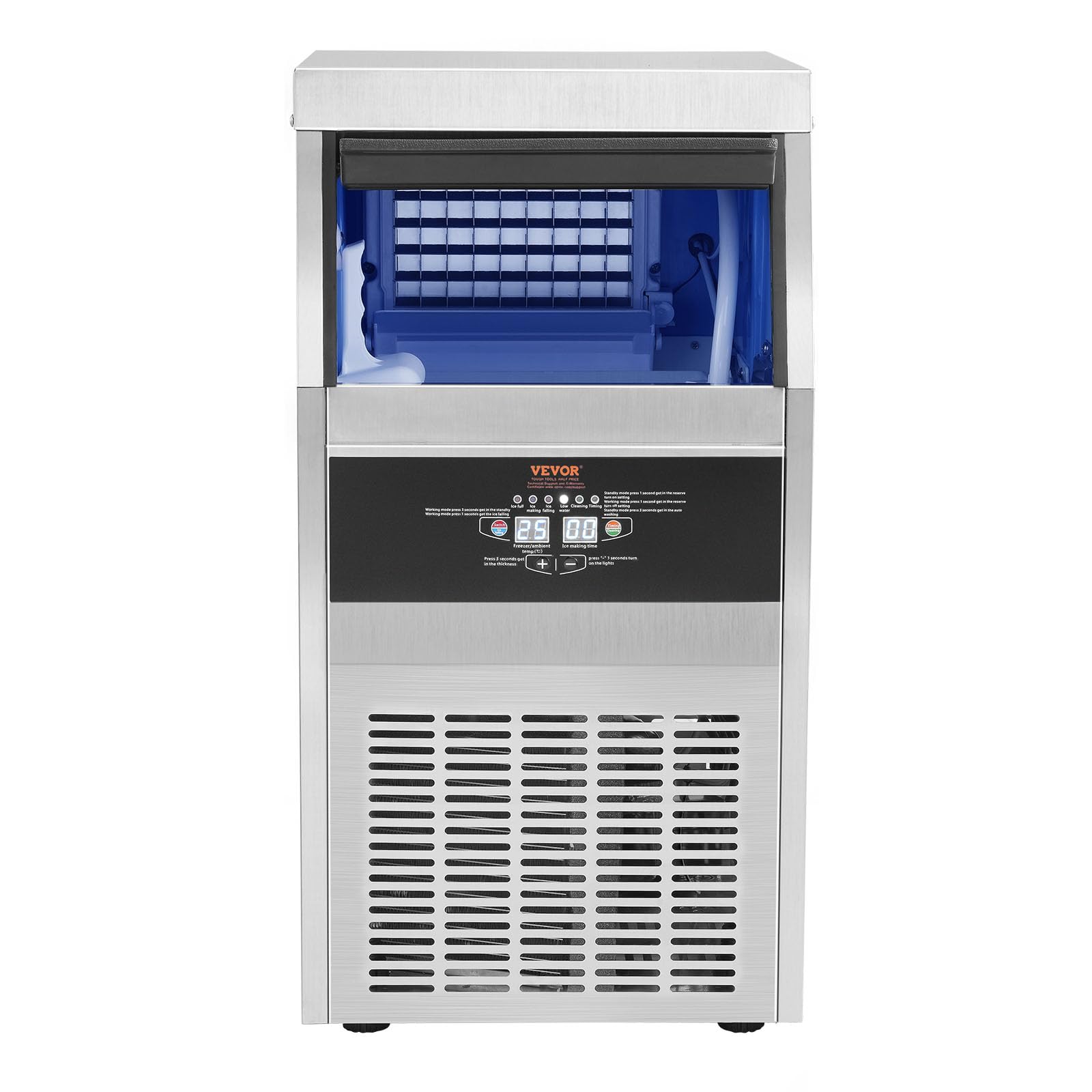 VEVOR Commercial Ice Maker Machine 110LBS/24H with 22LBS Storage - Fast 40 Ice Cubes in 12-15 Mins - Countertop Ice Maker for Home, Office, Restaurant & Bars - Perfect for Parties, Events and Daily Beverage Needs