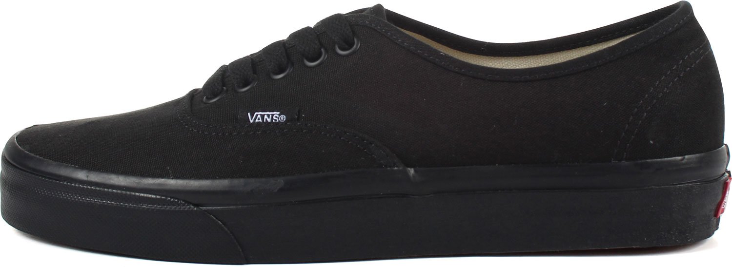 Vans Authentic Unisex Sneakers for Men & Women - Classic Black/Black Canvas Low-Top Shoes for Casual Wear, Skateboarding & Street Style