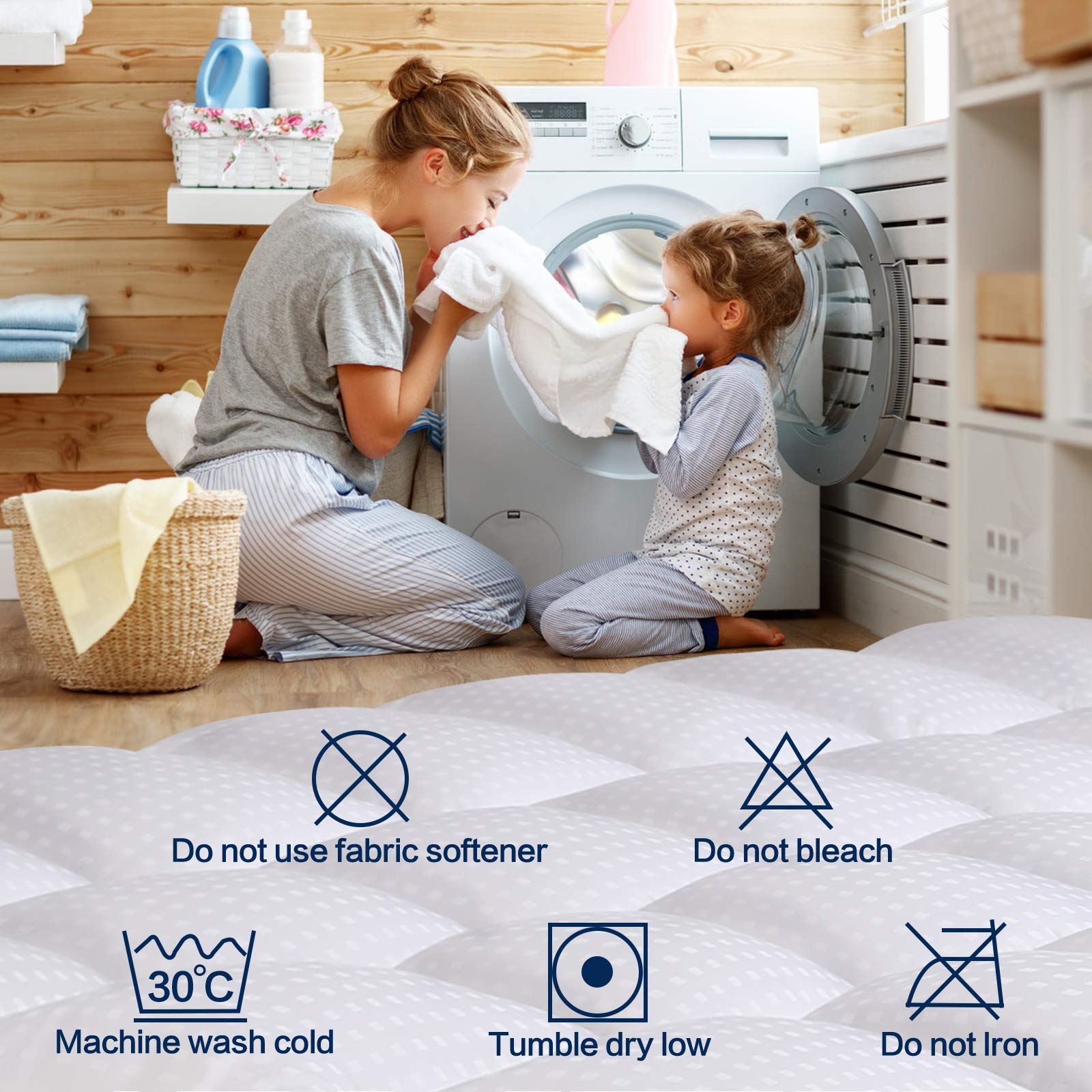 COHOME Twin XL Mattress Topper - 3 Inch Extra Thick Cooling Mattress Pad with 400TC Cotton Cover, Plush Down Alternative Fill for Pressure Relief - Fits 8-21 Inch Deep Pocket Beds (39x80 Inches, White) - Perfect for Guest Rooms, Dorms & Hot Sleepers