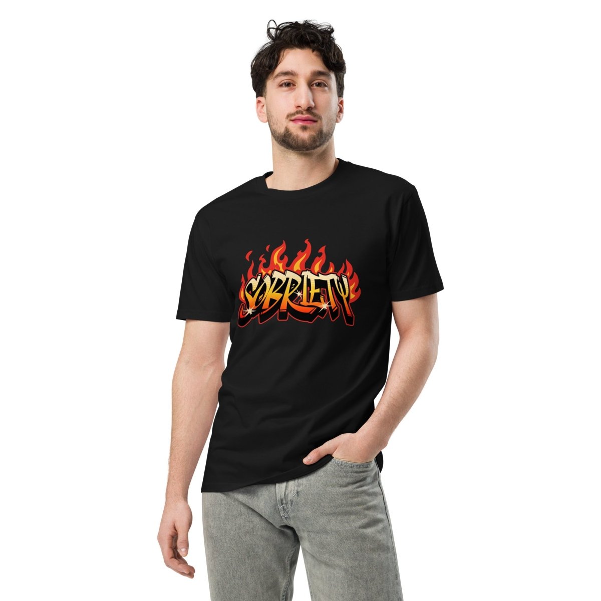 Hot Like Sobriety Unisex Premium Cotton T-Shirt - Comfortable Casual Wear for Men & Women - Perfect for Everyday Outfits, Street Style and Lounge Wear