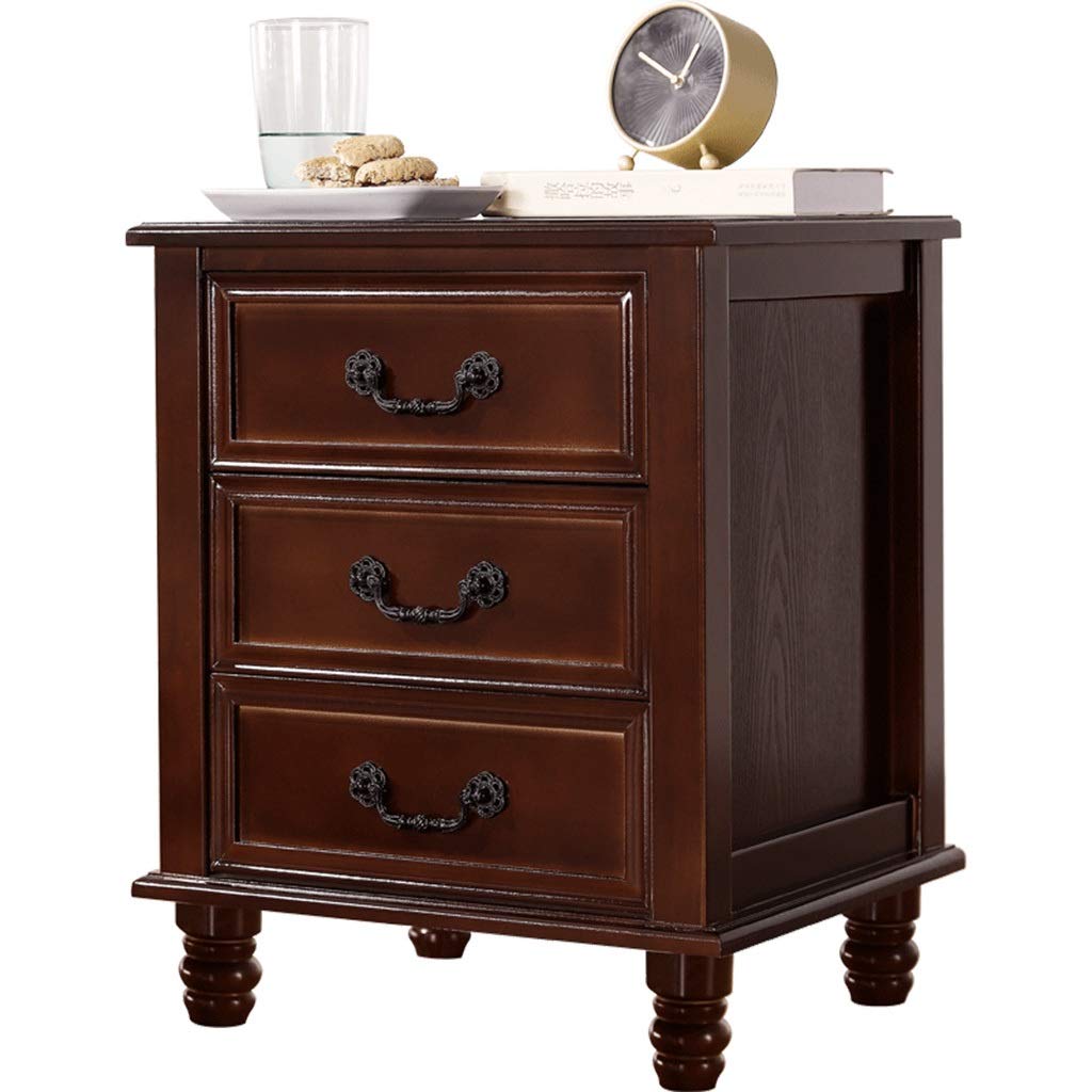 Modern Nightstand with Drawer - Simple Bedside Table for Bedroom, Living Room & Sofa - Multifunctional Storage Cabinet - Brown Wood Finish (45.3