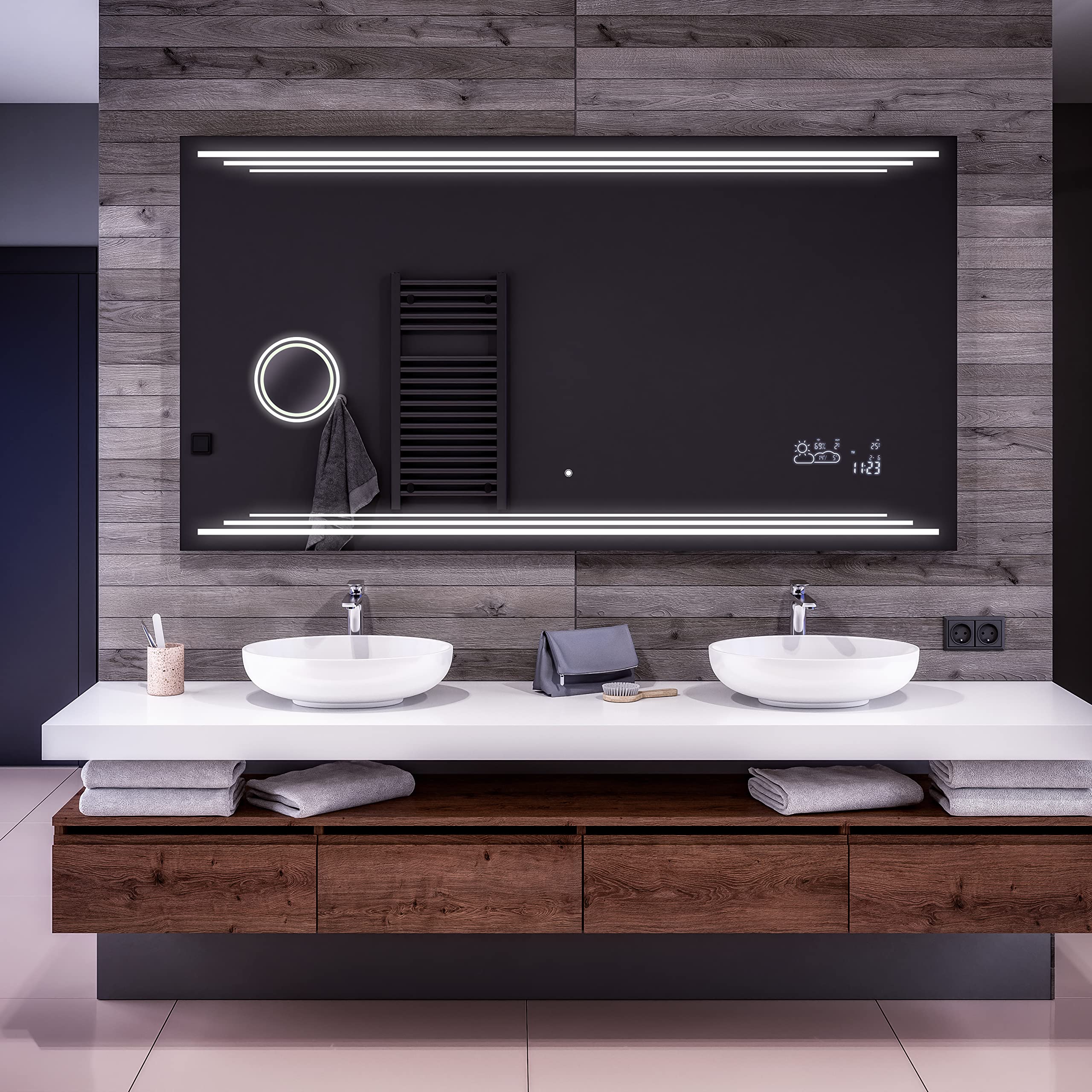 ARTFORMA 47 x 19 Inch LED Bathroom Mirror with Lights - Anti-Fog Adjustable Wall Mounted Vanity Mirror for Makeup & Shaving | Customizable Illumination | Modern Bathroom Decor
