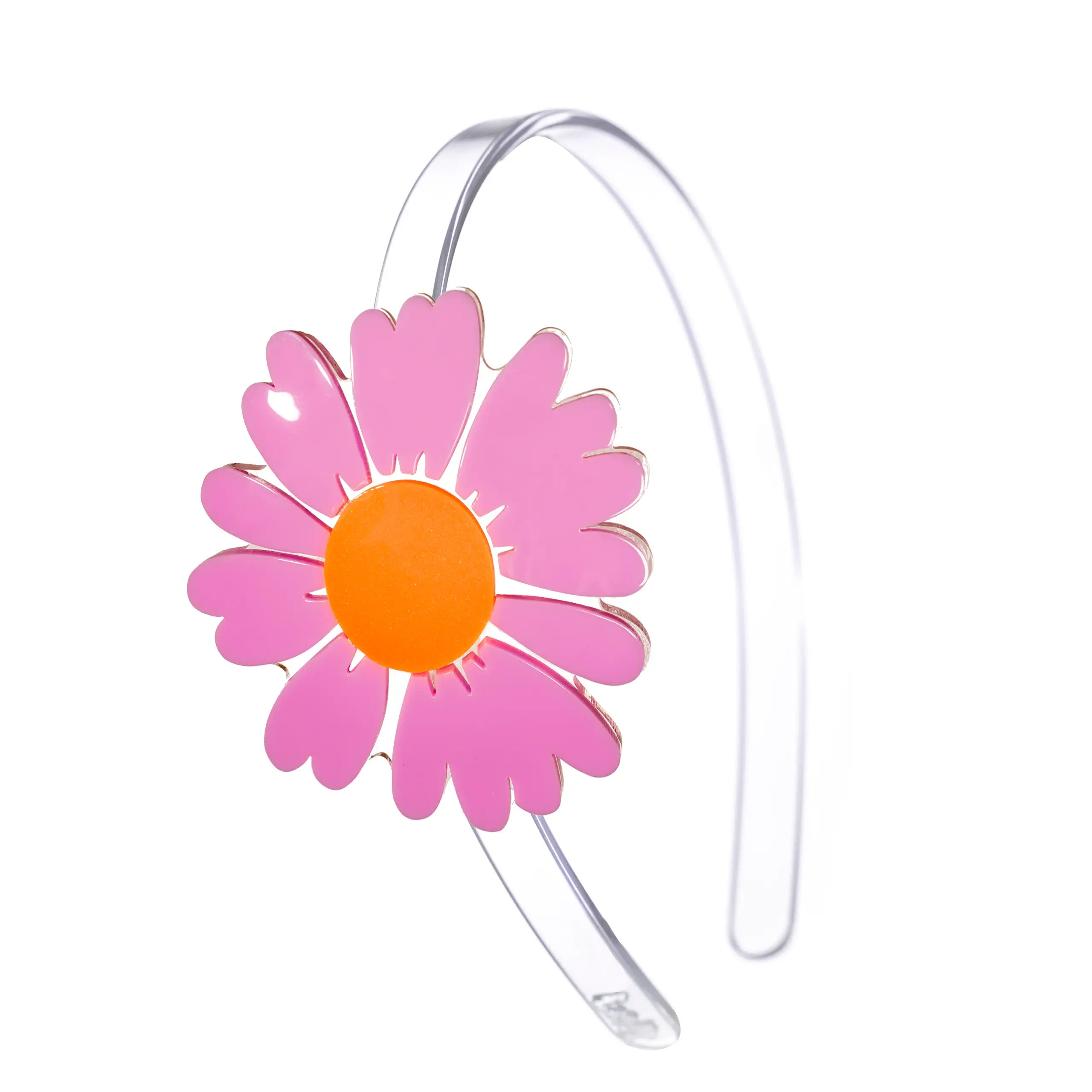 Lilies & Roses NY Big Daisy Headband - Purple Floral Hair Accessory for Women, Girls | Perfect for Weddings, Parties & Photo Shoots