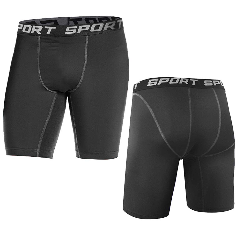Men's Athletic Compression Shorts 3 Pack - Moisture Wicking Running Shorts for Gym, Workout & Sports - High Performance Tight Fit for Basketball, Cycling & Training