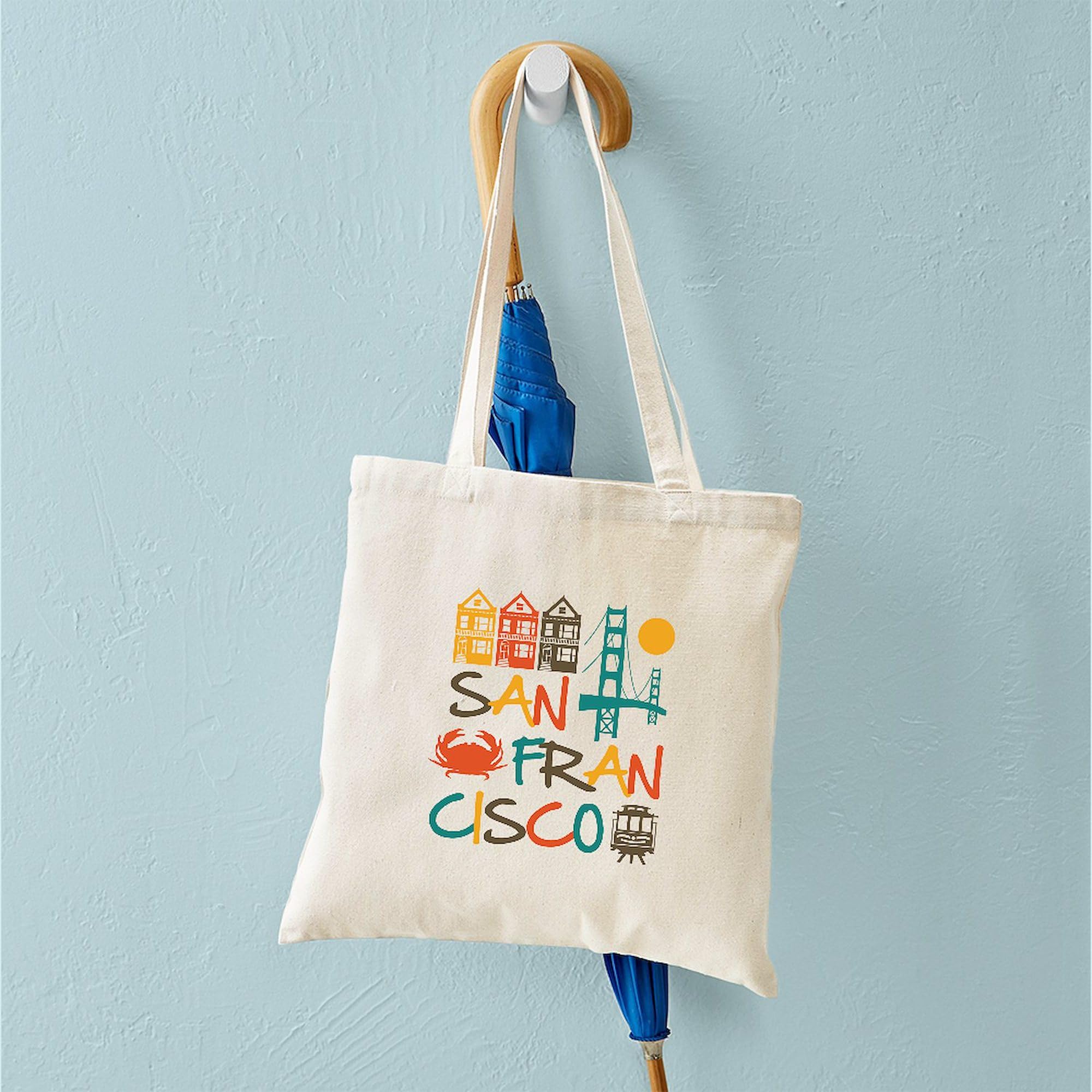 San Francisco Canvas Tote Bag - Eco-Friendly Reusable Shopping Bag with Stylish Design for Groceries, Beach Trips & Daily Use