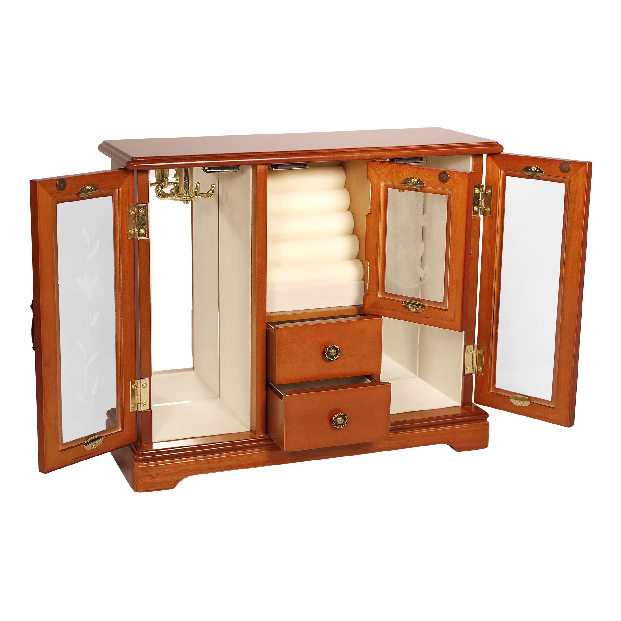 Mele Designs Trina Jewelry Box - Premium Oak Wood Jewelry Organizer with Soft Lining | Perfect for Necklaces, Rings & Earrings Storage | Gift Idea for Women