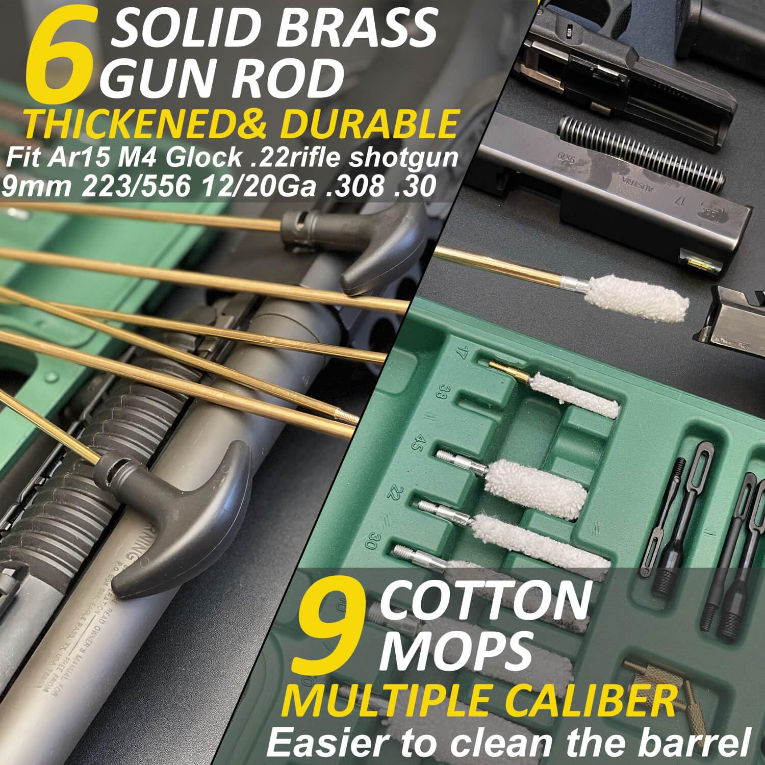 iunio Universal Gun Cleaning Kit with Mat & Case - for Rifle, Shotgun, Pistol - Perfect for Hunting & Shooting
