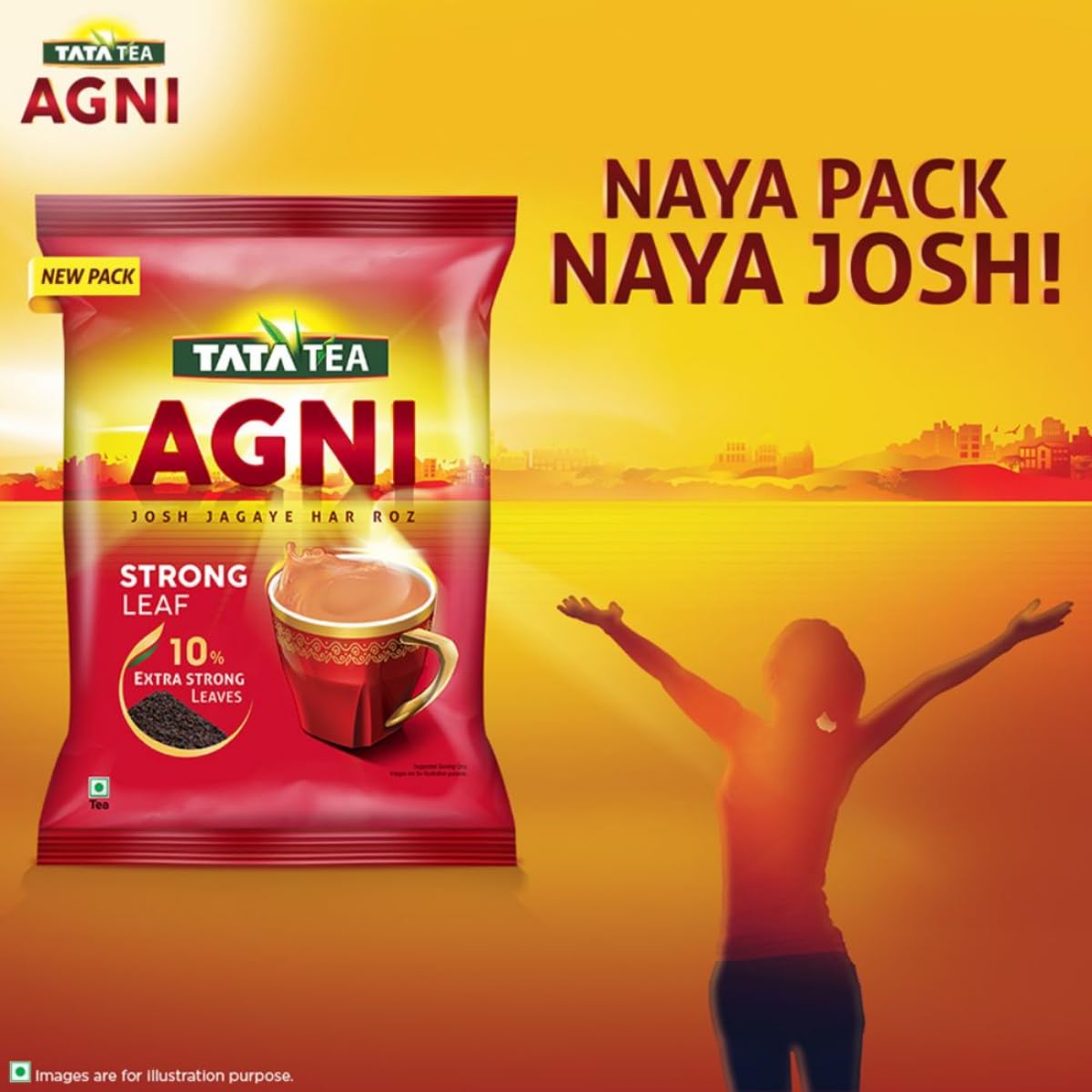 Tata Tea Agni 1kg - Premium Strong Black Tea with 10% Extra Strong Leaves | Perfect for Morning Chai, Office Breaks & Family Tea Time