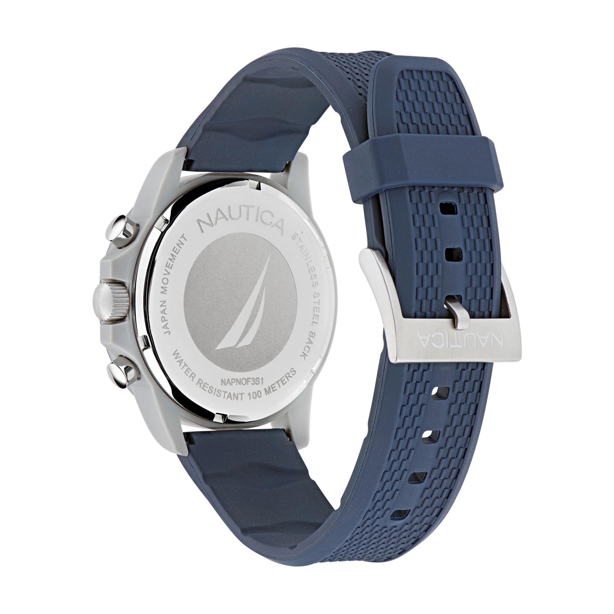 Nautica Men's NAPNOF3S1 Blue Wheat PU Fiber Strap Watch - Waterproof Casual Dress Watch for Business, Travel & Everyday Wear