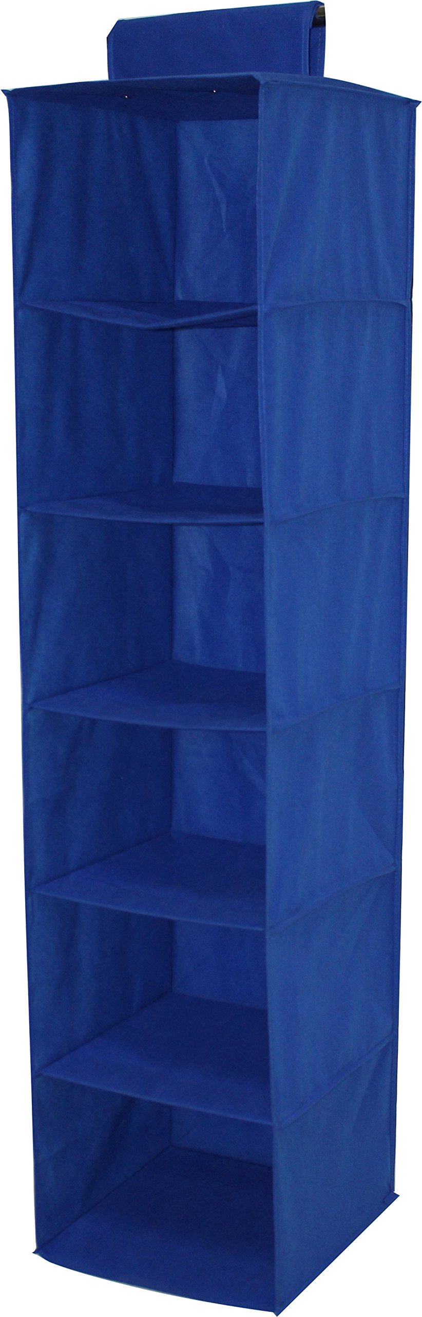 Achim Home Furnishings 6-Shelf Closet Organizer - Space Saving Storage Solution for Bedroom, Bathroom & Laundry Room - Blue Closet Shelving Unit for Clothes, Shoes & Home Organization