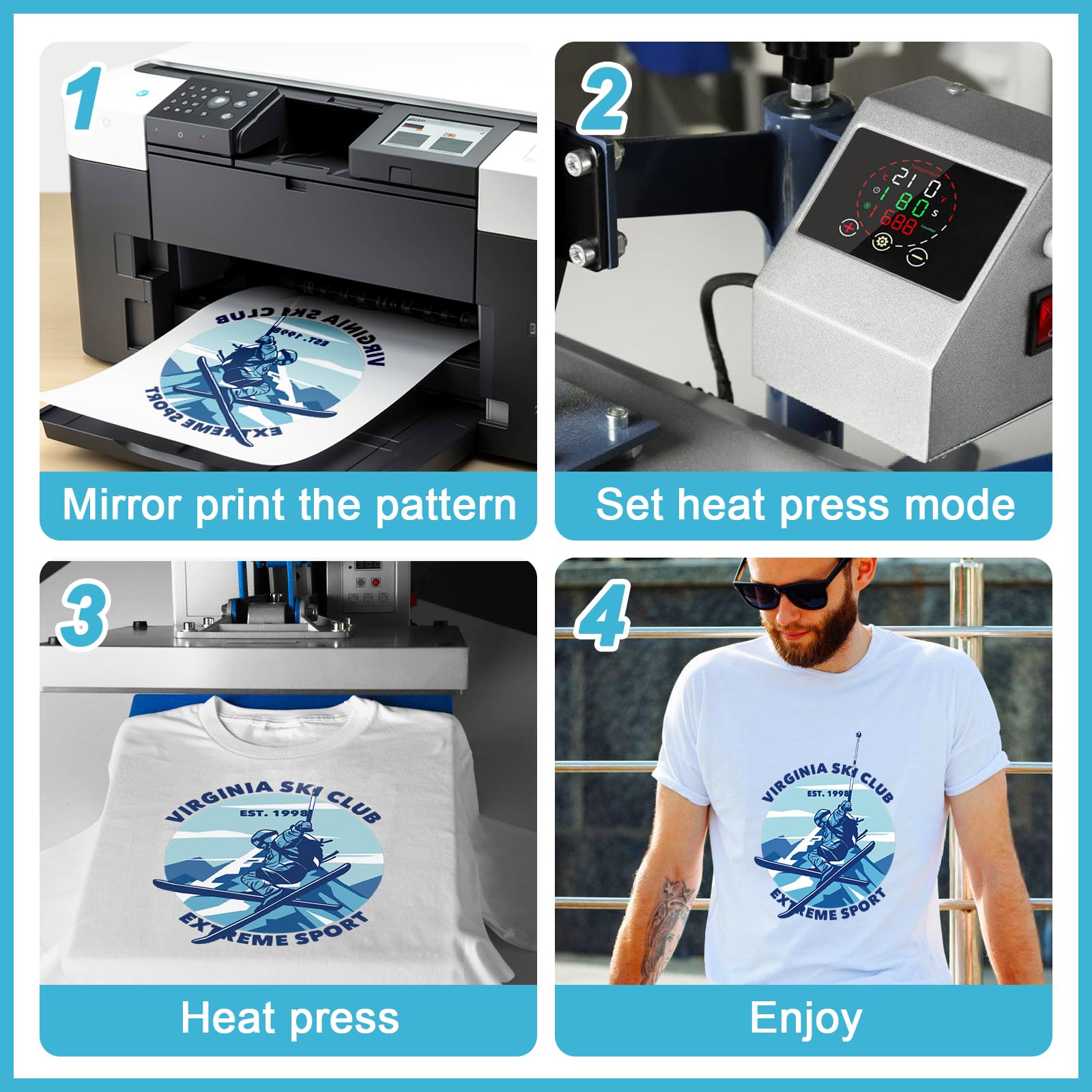 Premium 8.5x11 Inch Sublimation Paper 125gsm - 400 Sheets Heat Transfer Paper for Inkjet Printers | Perfect for T-Shirts, Mugs, Phone Cases, DIY Projects & Crafts | High-Quality Sublimation Printing Supplies for Home & Small Business Use