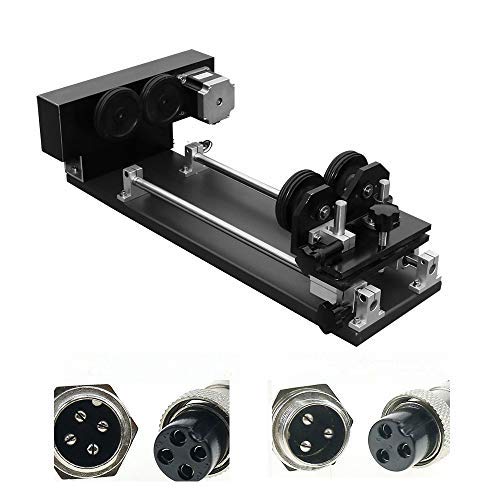 CNC Wheel Router Rotary Axis Attachment for CO2 Laser Engraving & Cutting Machine - 3 Phase Stepper Motor CNC Roller Rotation - Perfect for Wood, Metal & Acrylic Engraving Projects