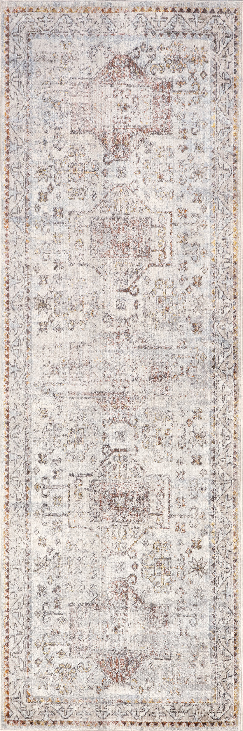 Faded Native Panels Rug | Beige Bohemian Area Rug - Perfect for Living Room, Bedroom & Boho Home Decor