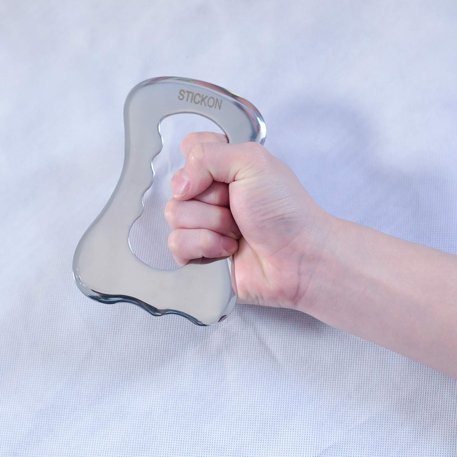 STICKON Stainless Steel Gua Sha Scraping Massage Tool - Professional IASTM Therapy Instrument for Soft Tissue Mobilization & Muscle Recovery | Perfect for Facial Massage, Body Therapy & Pain Relief (STICKON-04)