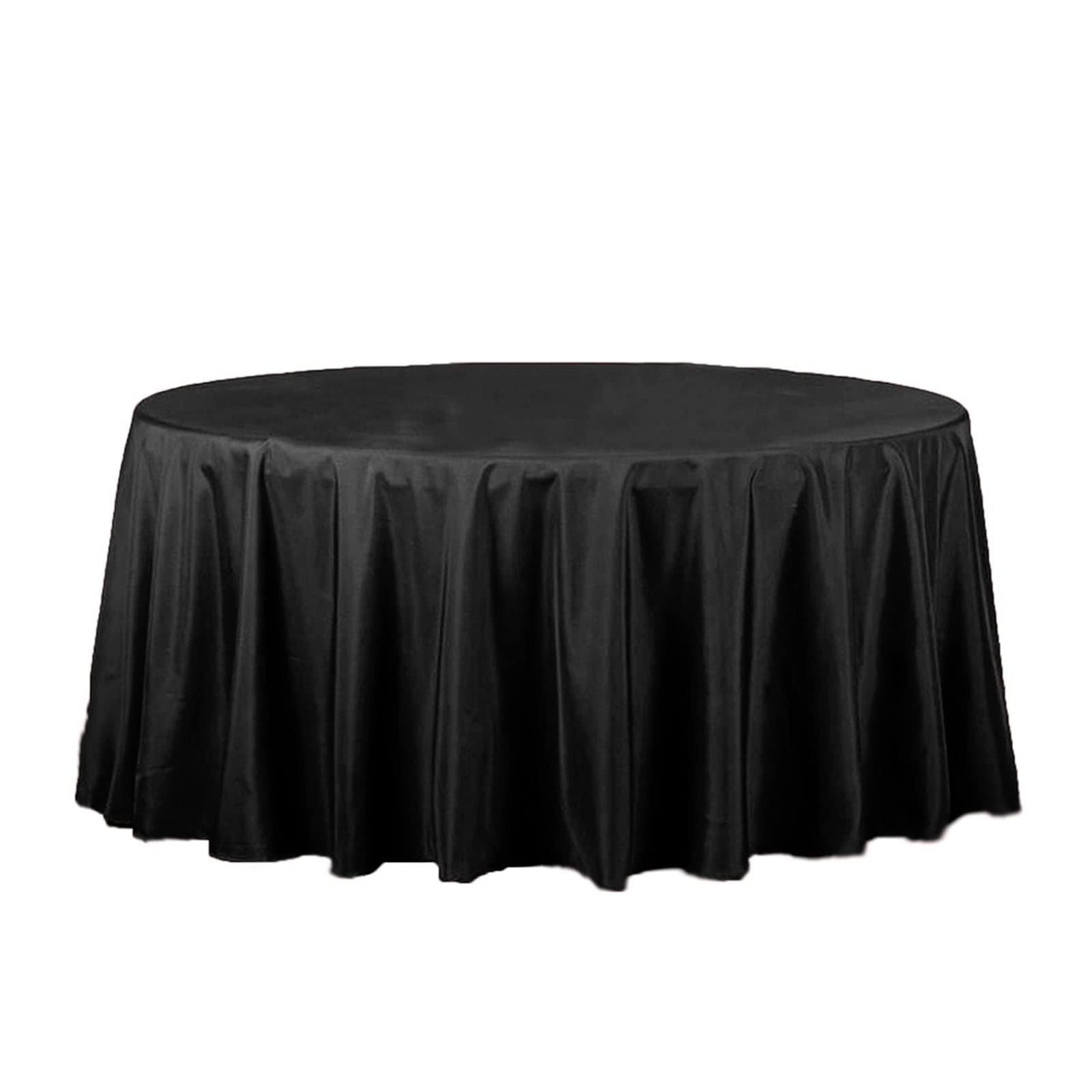 BalsaCircle Halloween Party Tablecloth - 10 Pack 120 Inch Round Black Washable Polyester Table Cover for Dining, Kitchen, Events & Party Decorations - Perfect for Halloween, Thanksgiving, Christmas & Birthday Celebrations