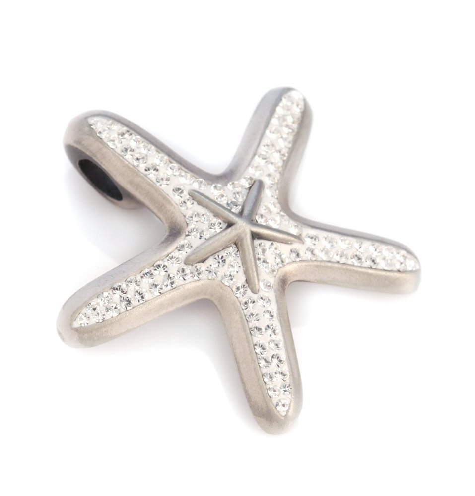 Ocean Celeste Crystal Starfish Pendant - Elegant Jewelry for Beach Parties