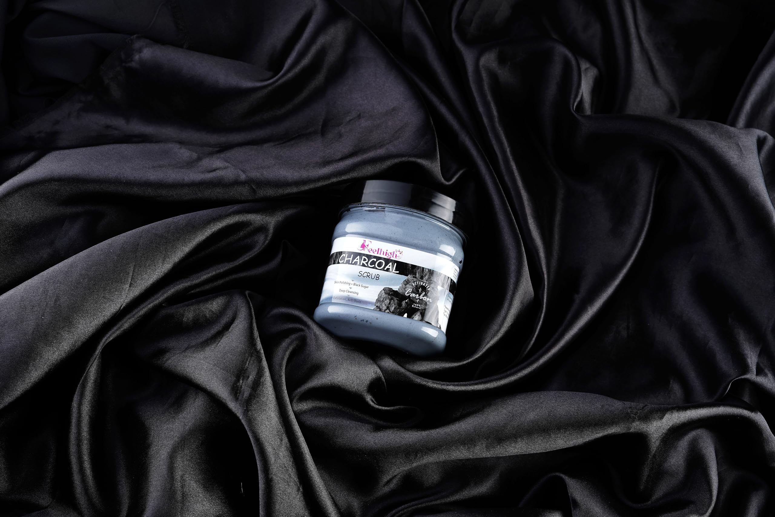Feelhigh Charcoal Deep Cleansing Scrub & Chocolate Body Scrub for Smooth Skin (500ml Each) - Detox & Exfoliate for Glowing Complexion | Perfect for Spa Day & Self-Care Routine