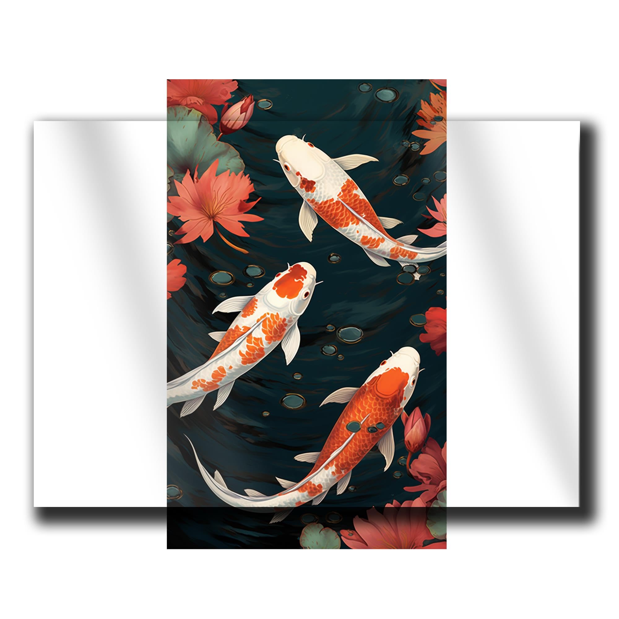 Japanese Koi Fish Art Print - Zen Wall Decor for Home & Office
