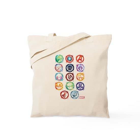 Marvel Superheroes Splatter Design Canvas Tote Bag - Reusable Shopping Bag for Groceries, Beach & Comic Con Events | Eco-Friendly Marvel Merchandise