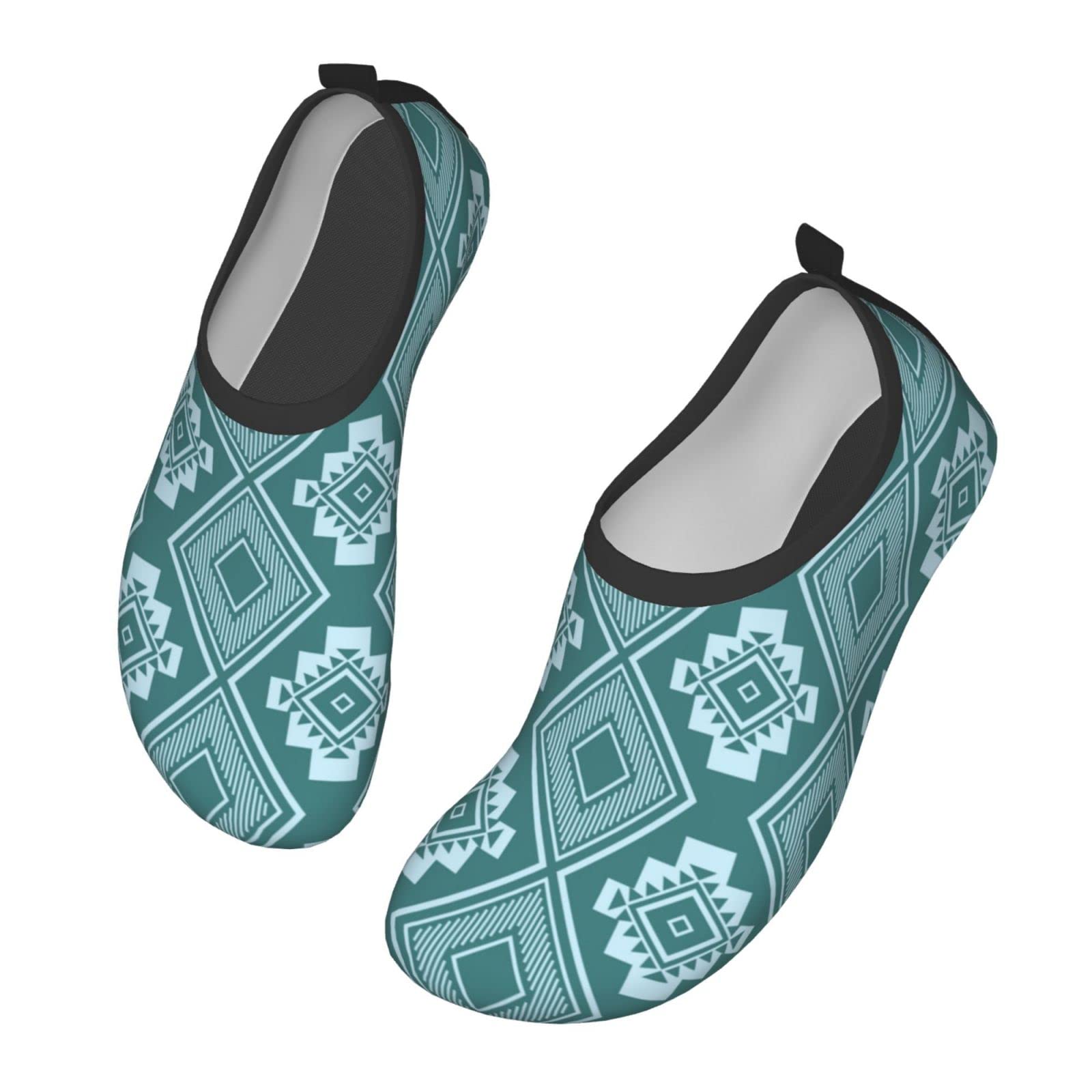 **Aztec Pattern Water Shoes for Women & Men - Quick-Dry Aqua Socks for Beach, Swim, Surf, Yoga & Outdoor Activities**