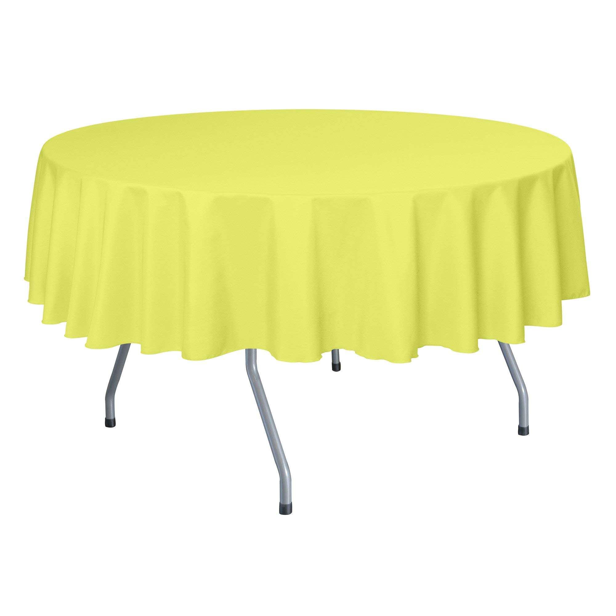 5-Pack 60-Inch Round Polyester Tablecloth Set - Wrinkle-Resistant & Stain-Proof Linen-Like Fabric for Dining Tables Up to 60