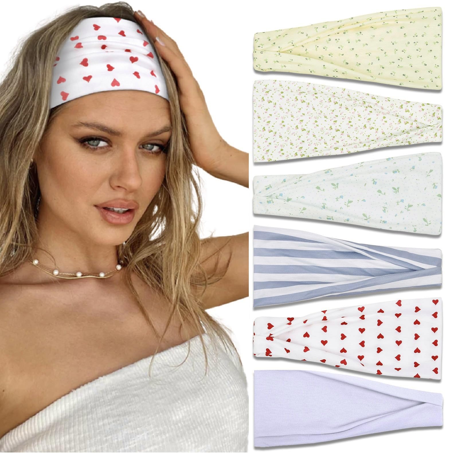 Trendy Floral Headbands for Women - Non-Slip Stretchy Yoga Headbands, Workout Hair Accessories & Fashionable Everyday Wear | Perfect for Gym, Running, Tennis and Casual Outfits