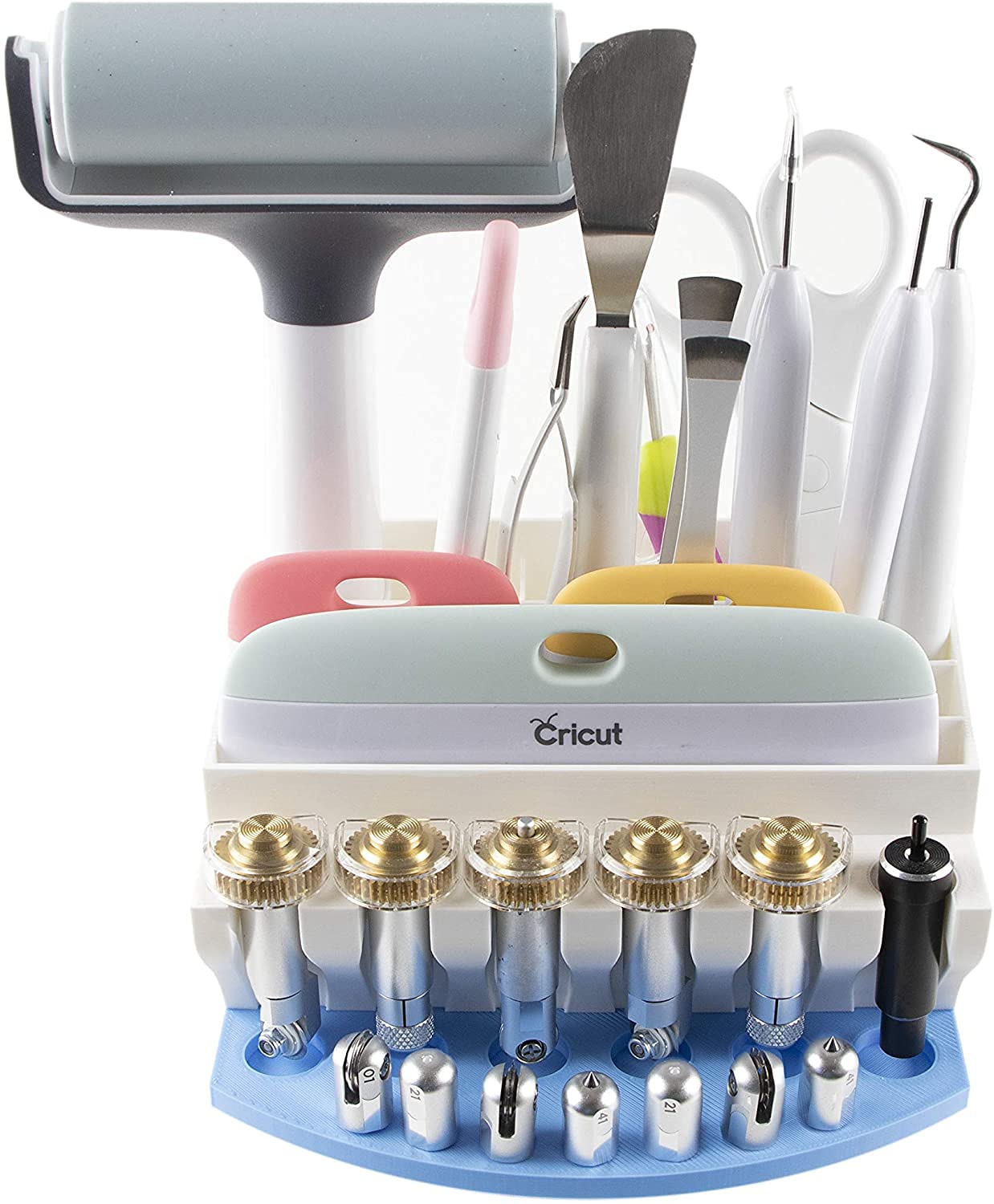 **Blue Cricut Tool Organizer - Blade Holder Caddy for Cricut Maker & Explore - Storage for QuickSwap Tips, DeepCut Blades & Accessories - Perfect for Crafting & Scrapbooking**