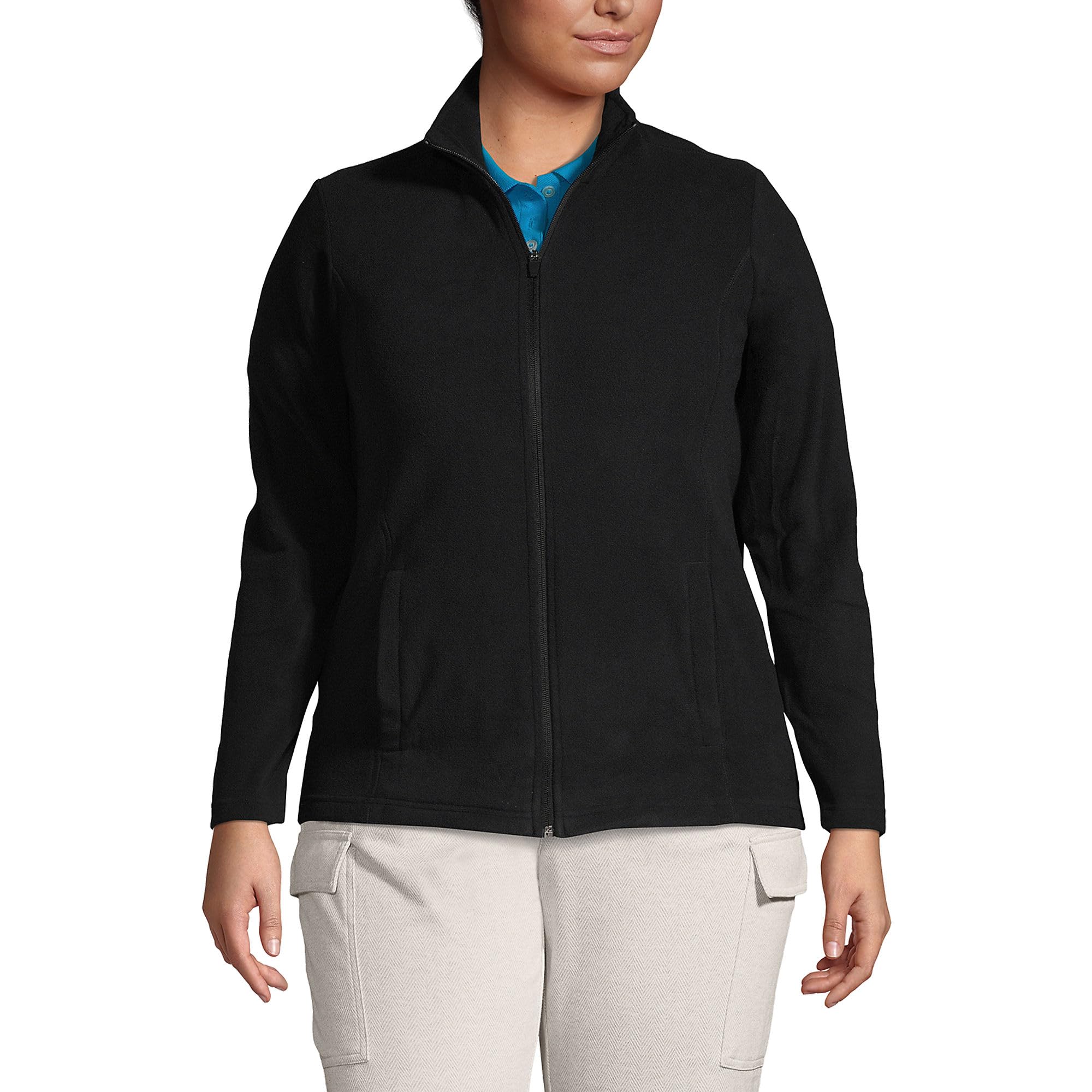 Lands' End Women's Thermacheck 100 Fleece Jacket - Warm Winter Outerwear for Hiking, Camping & Outdoor Activities | Lightweight & Insulated Cold Weather Coat