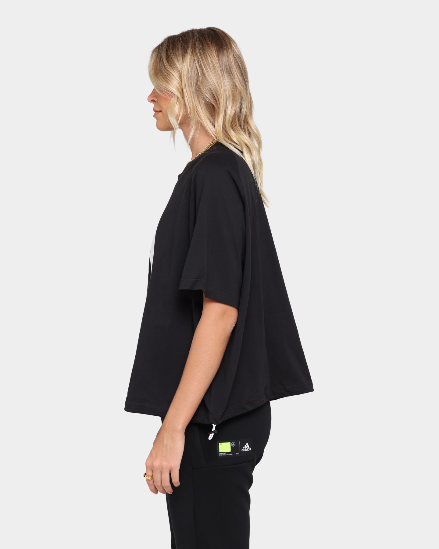 Adidas Women's Stripe Logo T-Shirt - Black | Casual Cotton Tee for Everyday Wear, Gym & Street Style