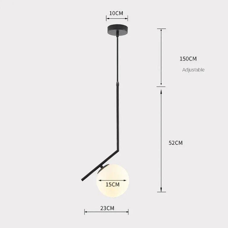 Modern White Glass Ball Single Head Pendant Light - Elegant Ceiling Lighting Fixture for Bedroom, Living Room & Dining Room Decor