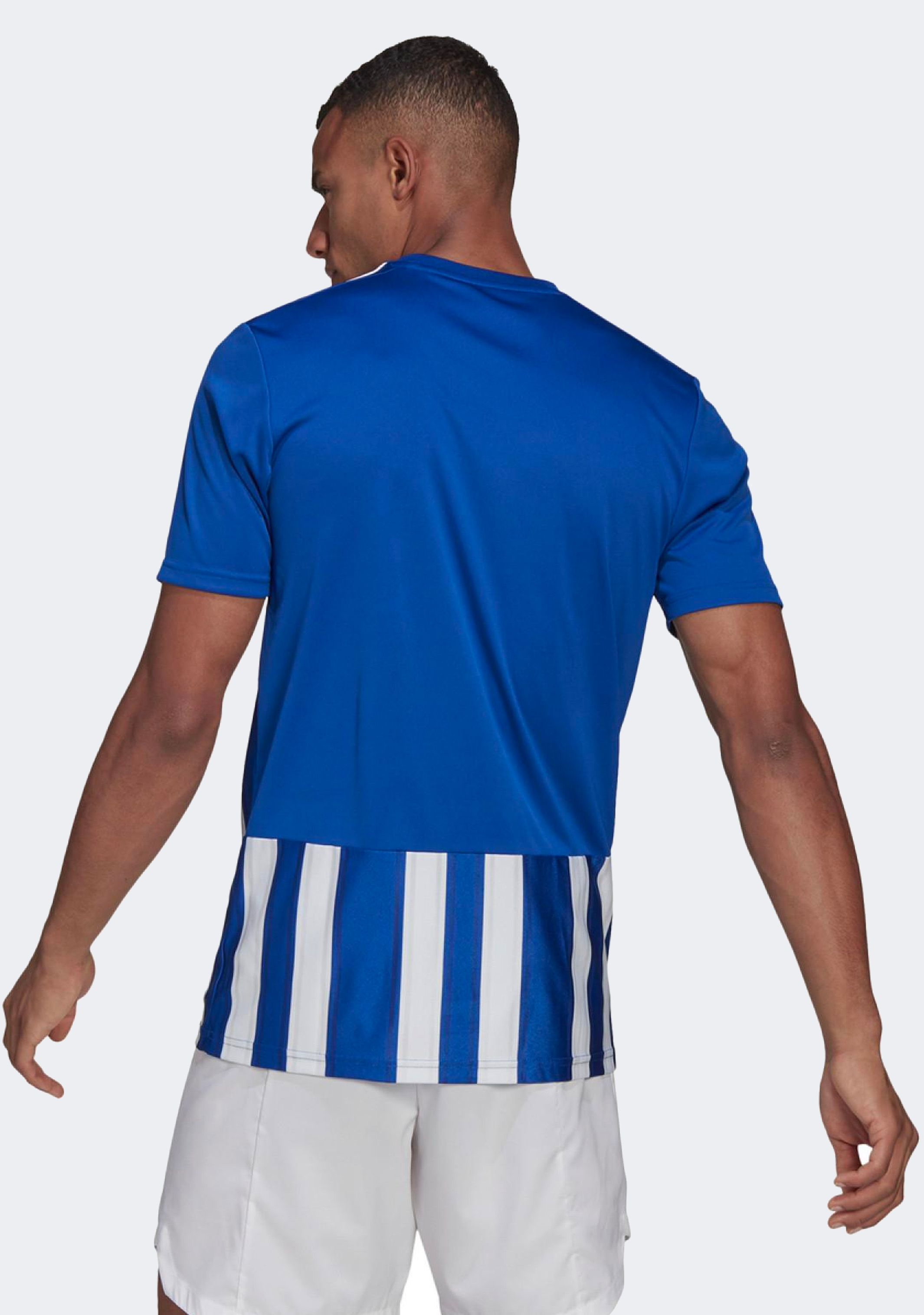 Adidas Men's Striped 21 Soccer Jersey - Blue & White - Lightweight Breathable Performance Shirt for Training & Match Play