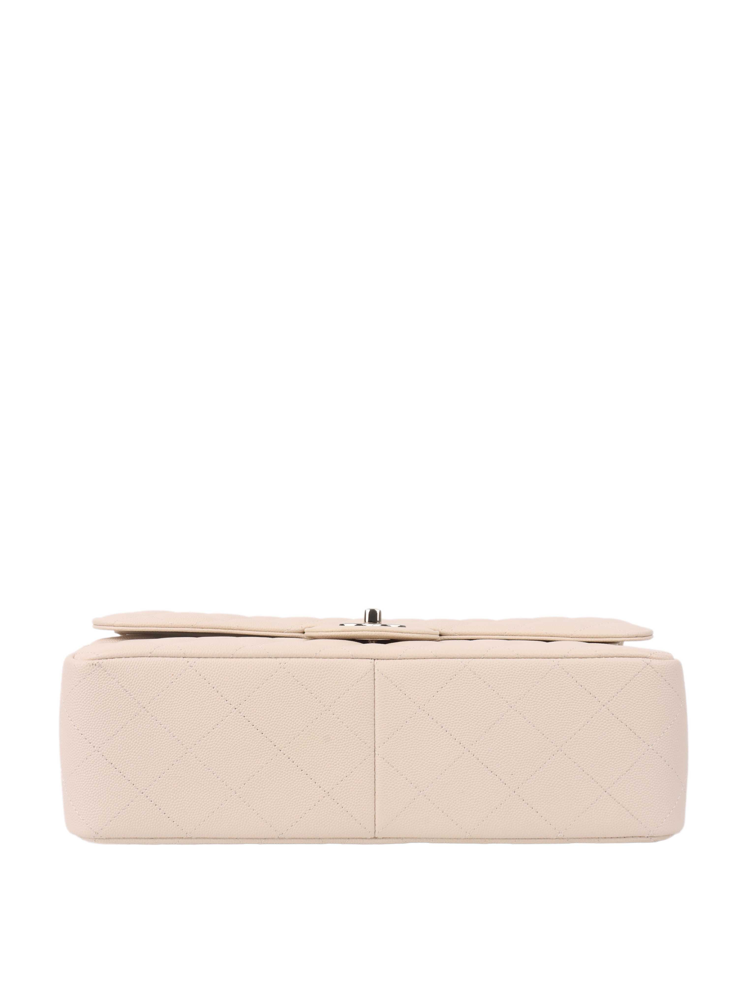 Chanel Jumbo Ivory Caviar Classic Flap Bag - Luxury Designer Handbag for Women | Perfect for Parties, Weddings & Special Occasions