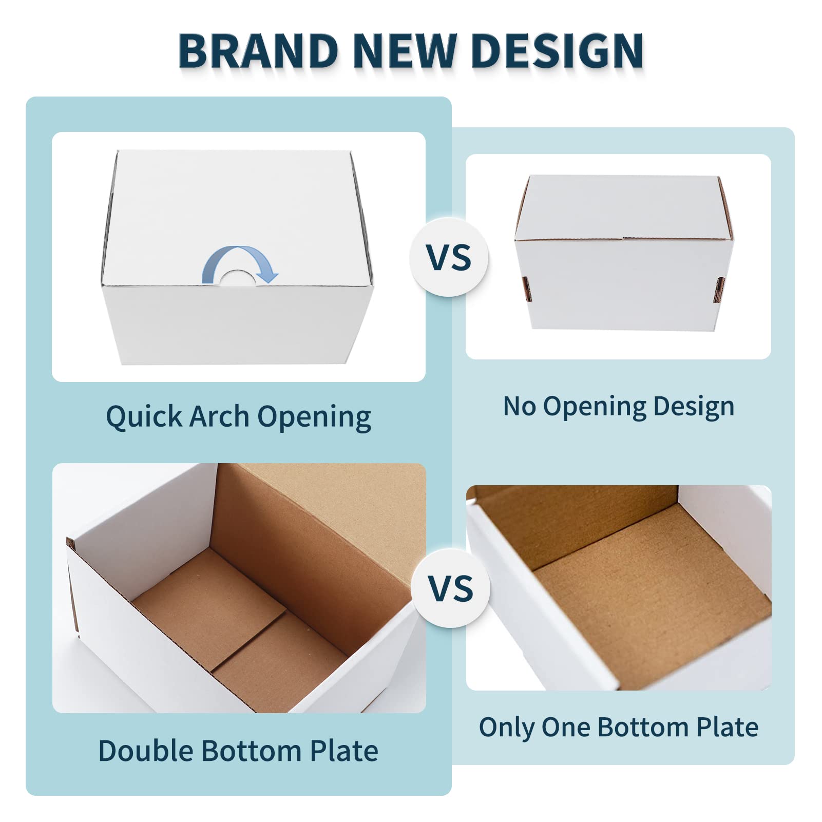WIFTREY 6x4x4 White Shipping Boxes 25-Pack - Small Business Mailing & Packing Supplies for Ecommerce