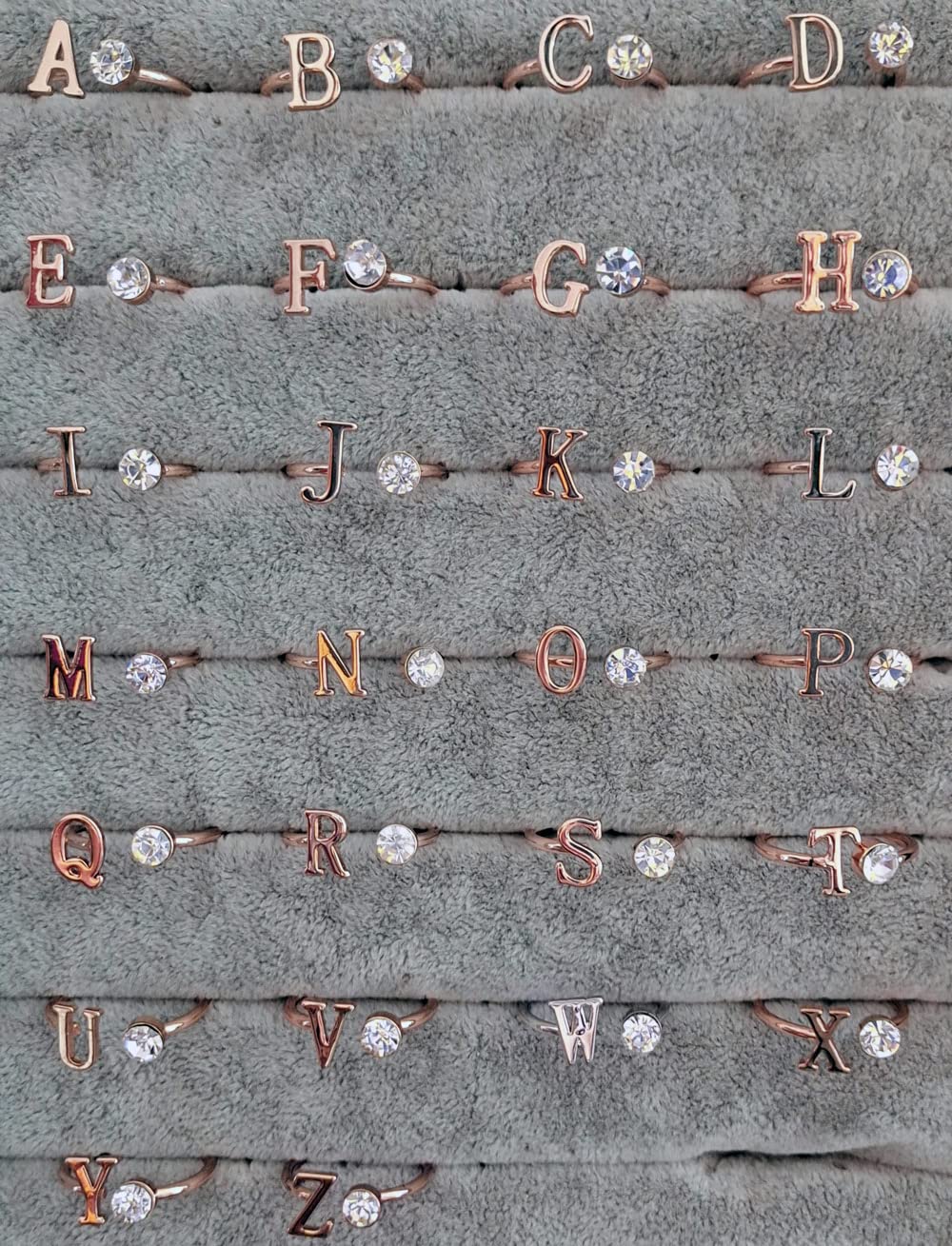 Personalized Rose Gold Initial Letter Ring A-Z Stackable Ring for Women - Custom Name Ring, Dainty Alphabet Jewelry Gift for Her - Perfect for Birthdays, Anniversaries & Everyday Layering