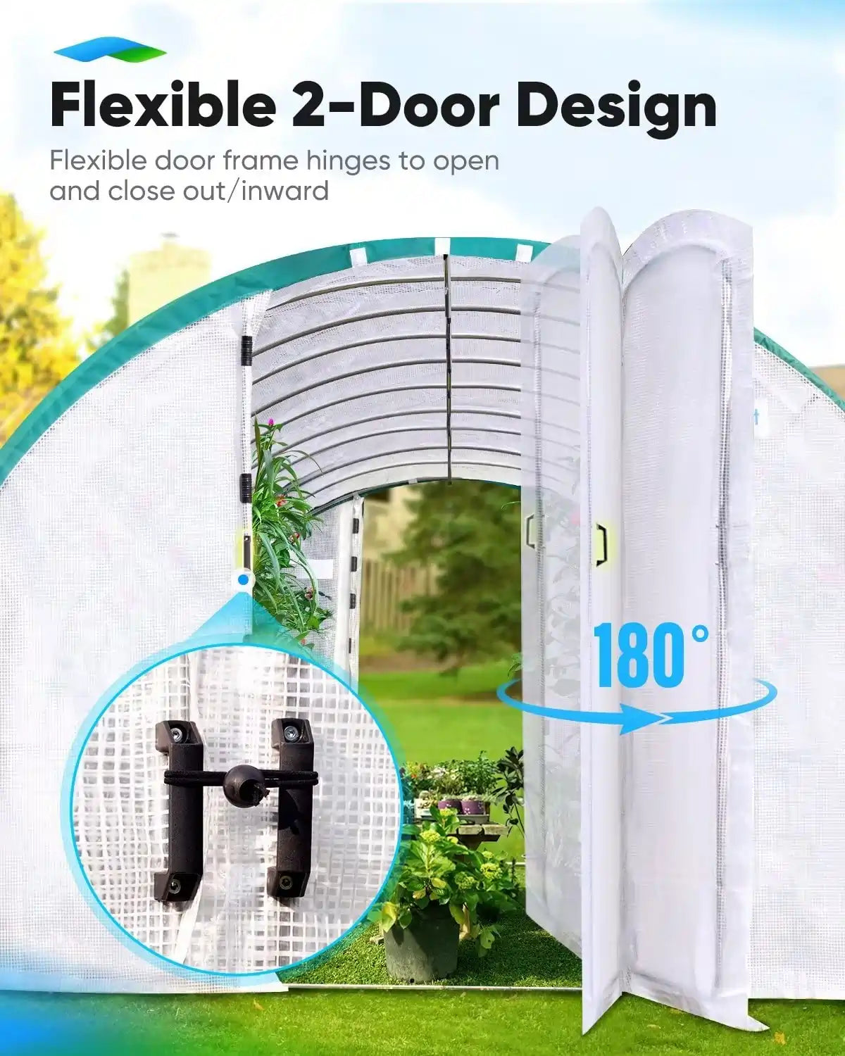 25' x 10' x 6.6' Large Walk-in Greenhouse with Upgraded Frame - Perfect for Backyard Gardening, Plant Growing & Outdoor Storage