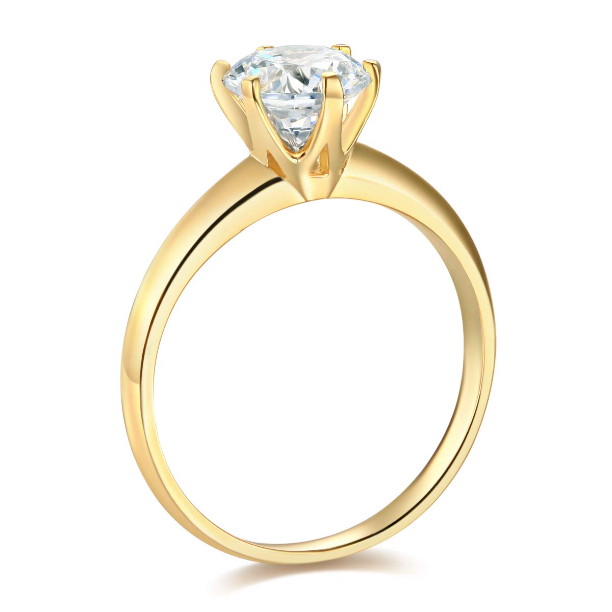 14K Yellow Gold Solid Wedding Engagement Ring for Women - Size 9 | Elegant Bridal Jewelry for Proposals, Anniversaries & Special Occasions