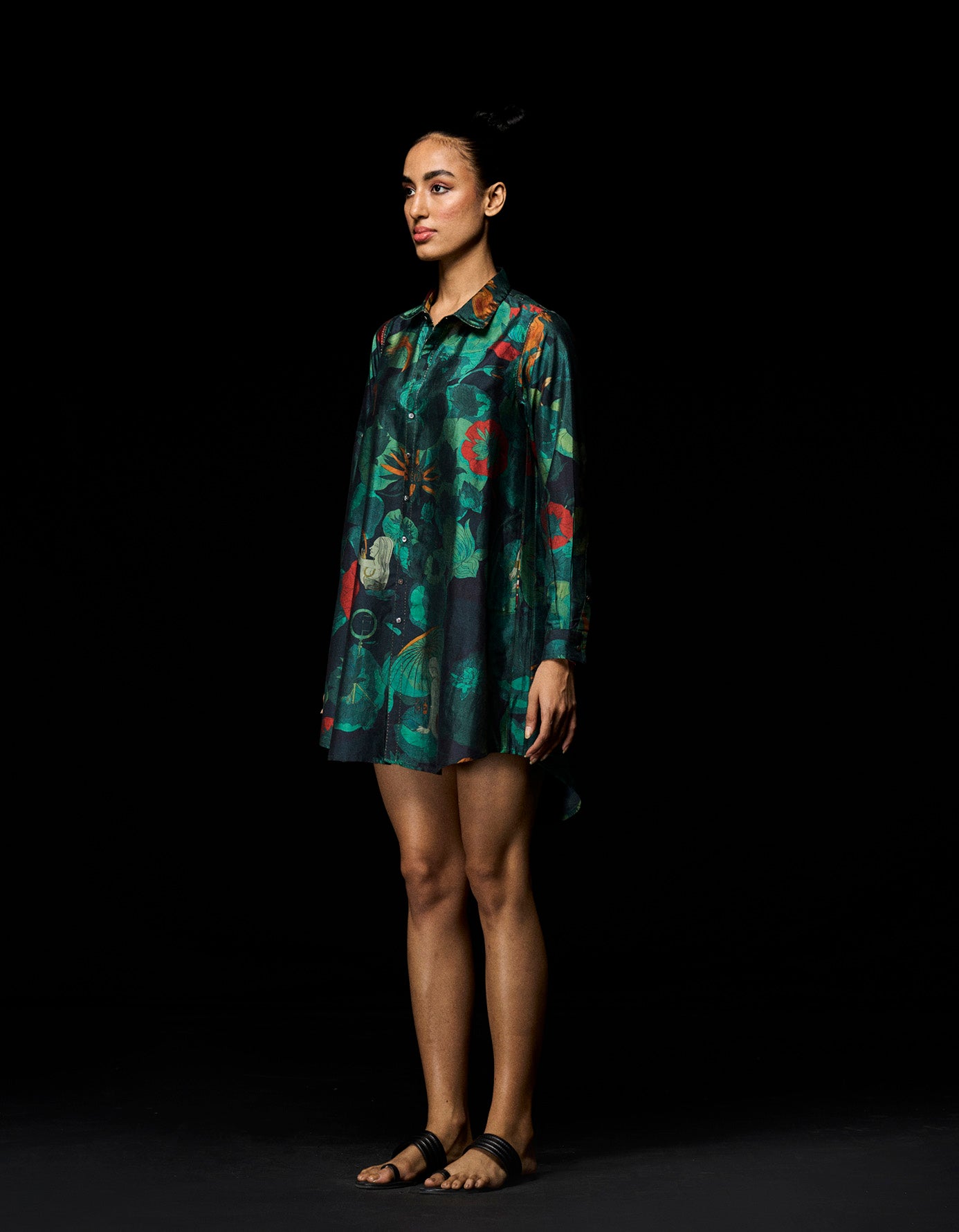 Luxury Oversized Silk Dupion Shirt in Emerald Green - Elegant & Comfortable for Casual Wear, Office & Special Occasions