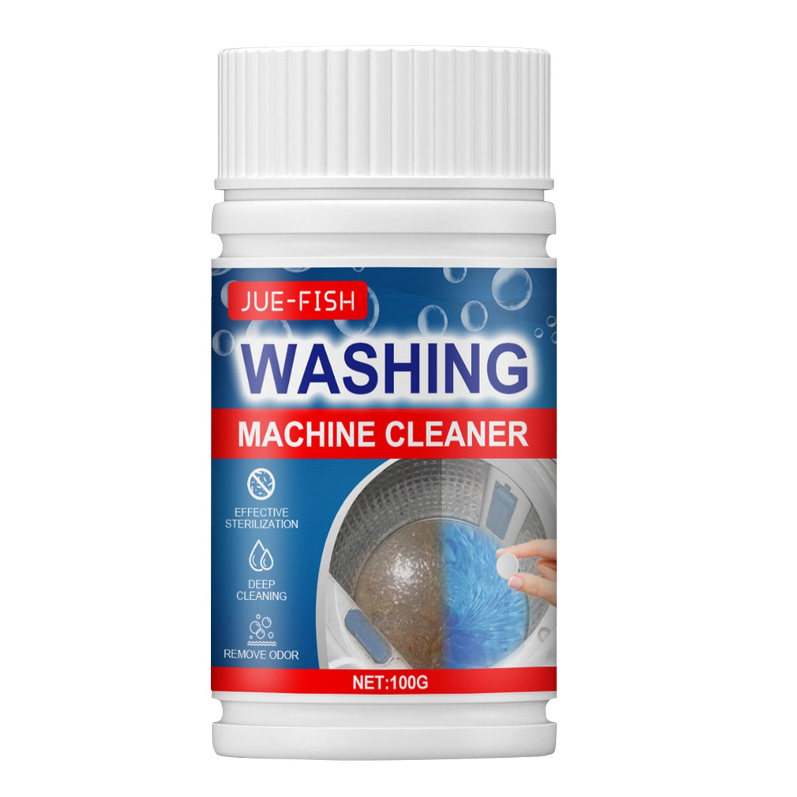 Yiser Washing Machine Cleaner Tablets - Effervescent Cleaning & Descaling Tablets for All Drum and Pulsator Washing Machines - Universal Fit, Fresh Scent (Multicolor, 12-Pack) - Perfect for Laundry Maintenance, Deep Cleaning, and Odor Removal