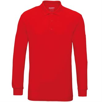Gildan Premium Long Sleeve Polo Shirt for Men - Soft Cotton Comfort Fit Workwear & Casual Wear - Ideal for Office, Business, Golf & Everyday Use