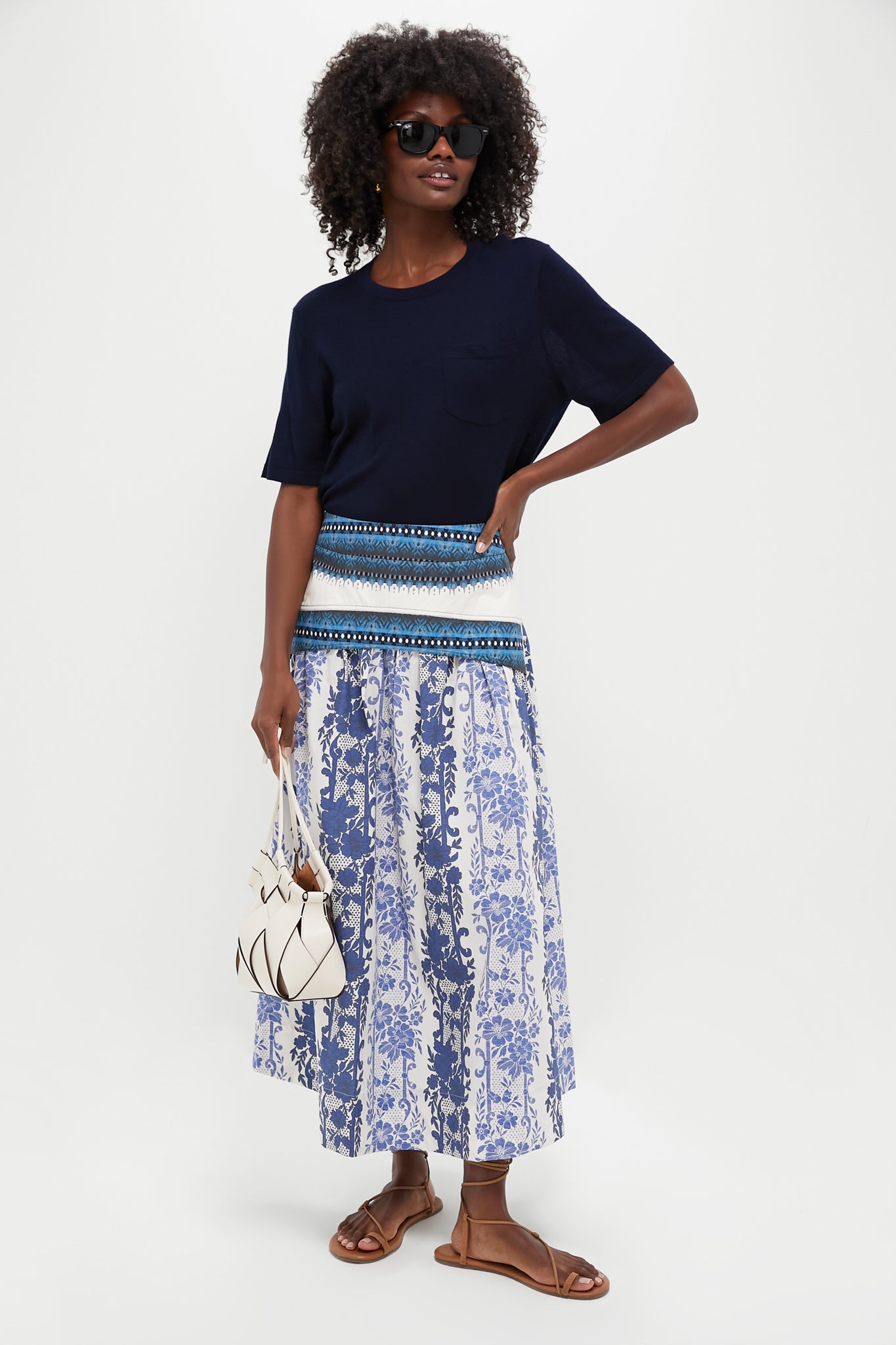 Bondi Blues Cotton Poplin Jolie Skirt - Women's Lightweight Summer Skirt for Casual Wear, Beach & Vacation Outfits