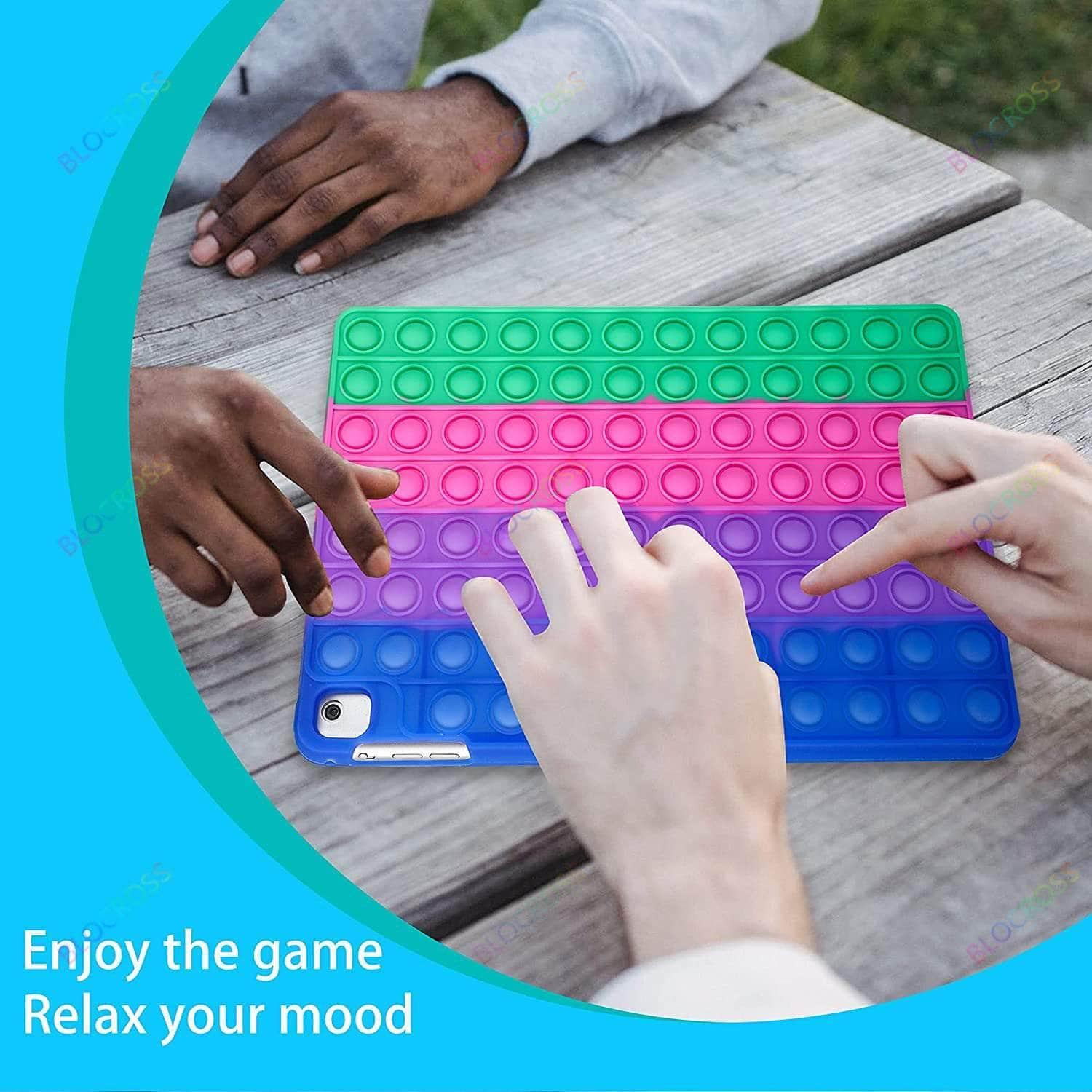 Anti-Stress Pop Bubble iPad 9 Case - Silicone Sensory Fidget Cover for Stress Relief & Focus - Perfect for Office, School, and Travel Use