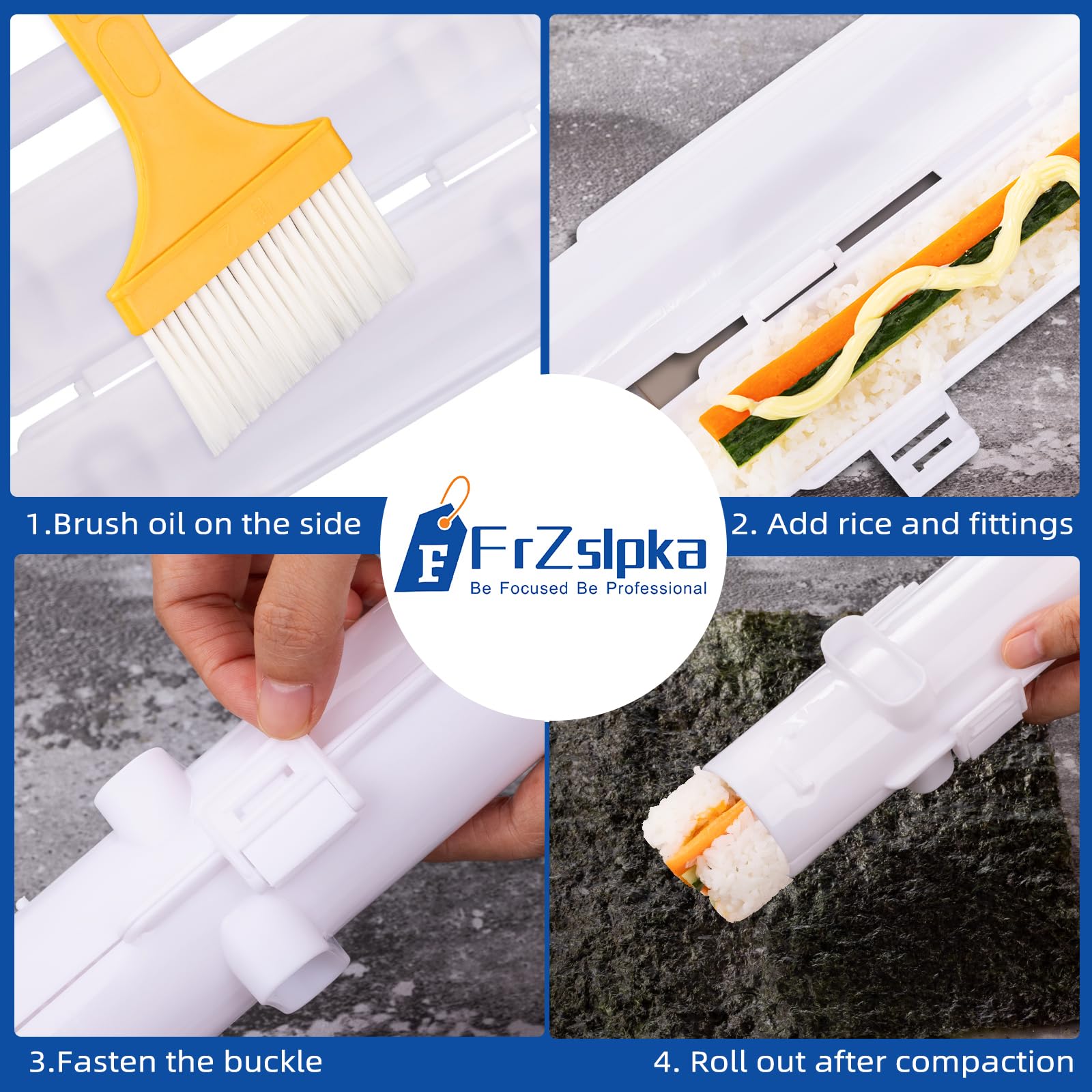 **Premium Sushi Maker Kit - BPA-Free Food Grade Plastic Sushi Roller Bazooka for Beginners & Kids | Easy DIY Homemade Sushi Making at Home (White) | Perfect for Family Cooking, Parties & Healthy Snacks**