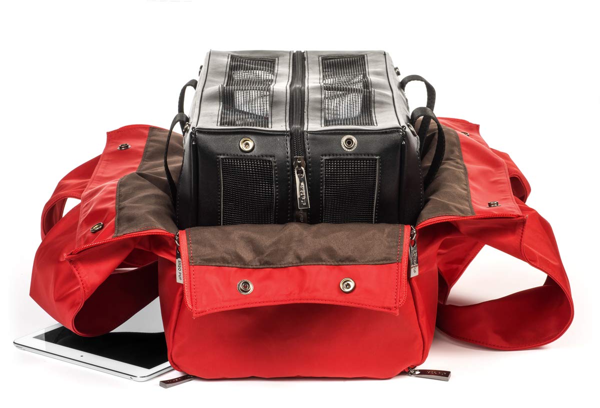 Sporty Red Shell Tote Bag - Interchangeable Base PET Carrier Compatible | Durable & Stylish for Grocery Shopping, Beach Trips & Daily Commute