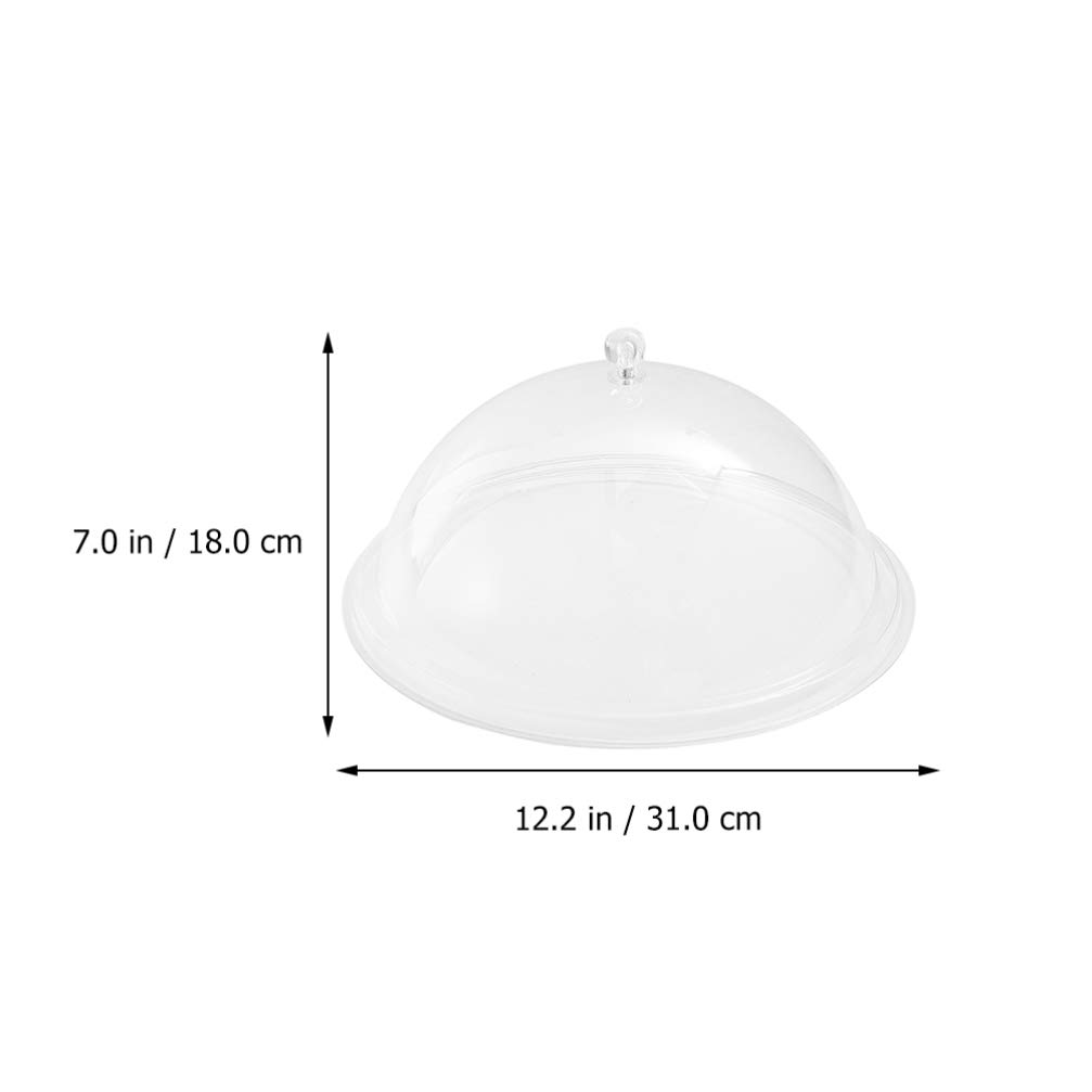 Hemoton 2-Pack Clear Acrylic Food Covers - 31cm Transparent Cake Domes with Handles for Fresh Food Display, Snack Protection & Kitchen Storage | Perfect for Bakeries, Buffets & Home Kitchen Use