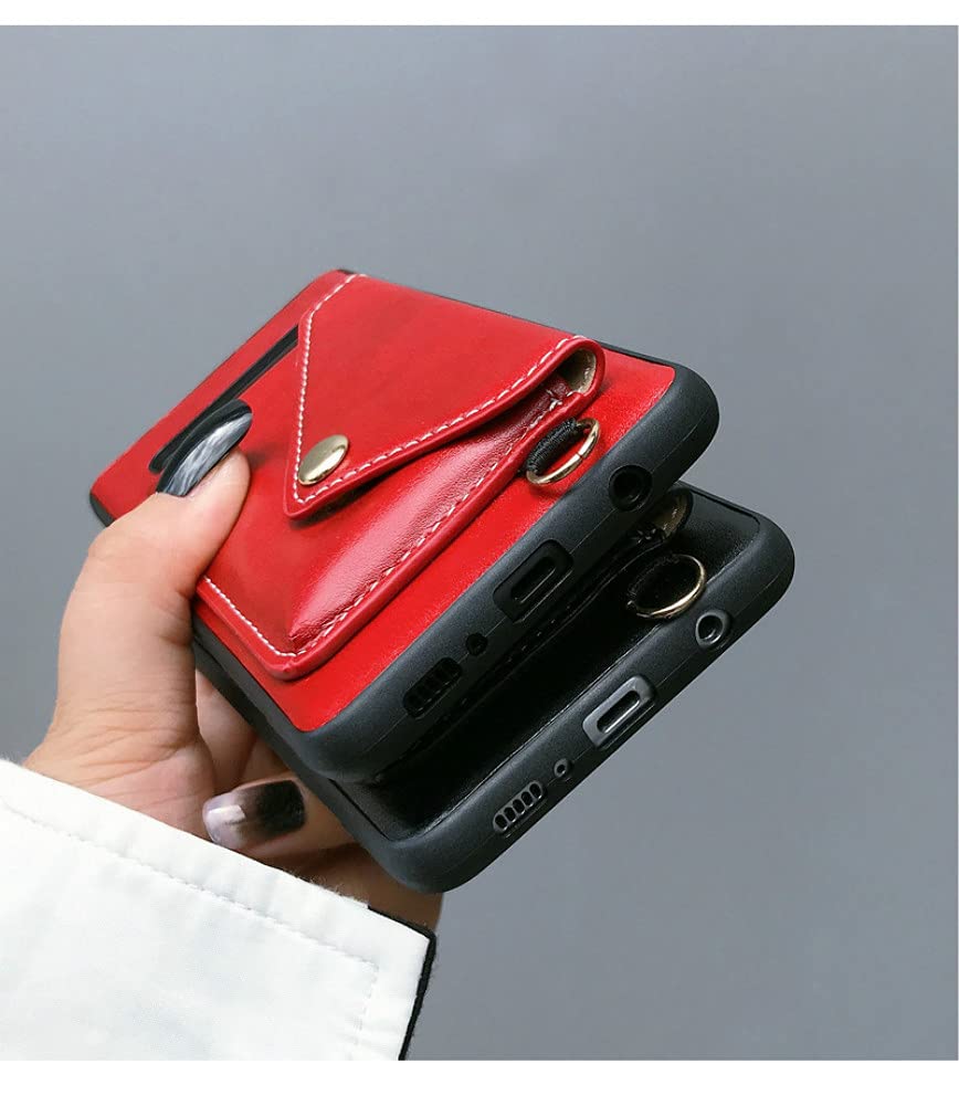Premium Leather Wallet Crossbody Case for Samsung Galaxy A32 4G - Magnetic Flip Cover with Credit Card Holder, Strap & Kickstand | Shockproof Protective Phone Purse | Perfect for Travel, Shopping & Everyday Use (Orange)