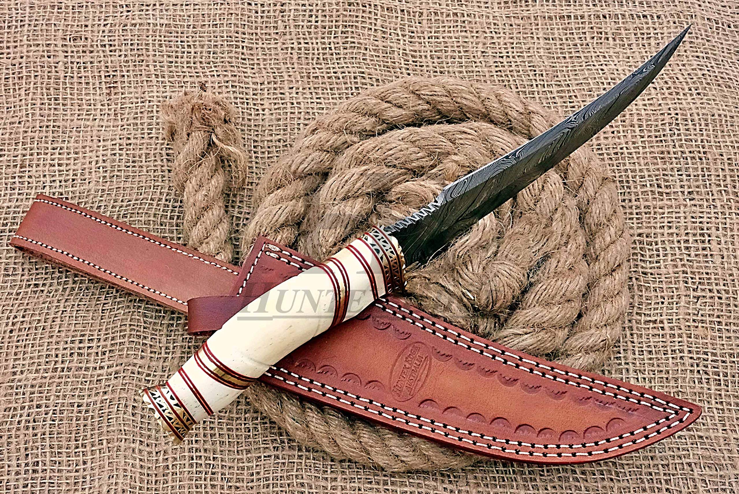 Handmade Damascus Steel Bowie Knife - 13