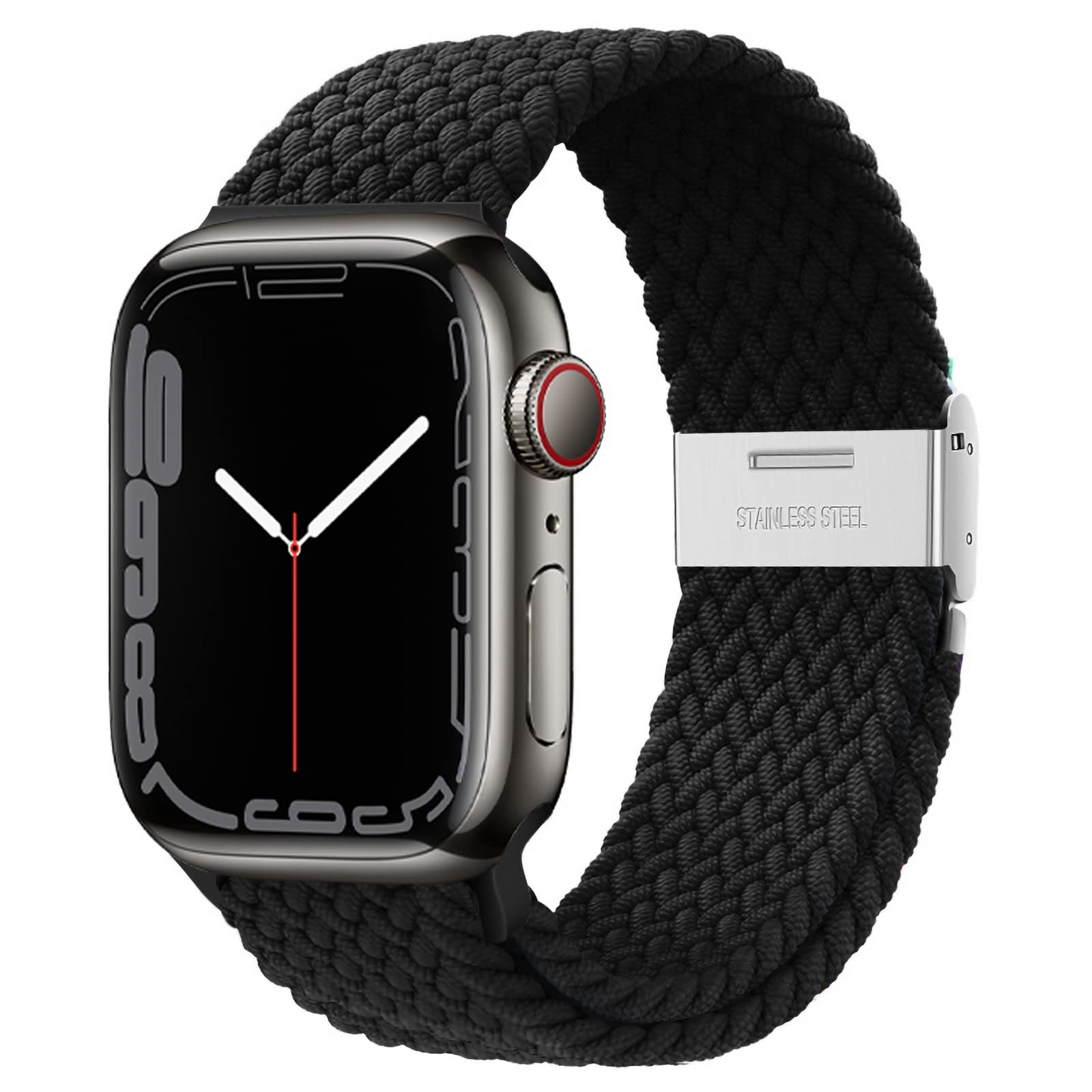 Braided Nylon Apple Watch Bands for Series 9/8/7/6/5/4/3/2/SE/Ultra/Ultra 2 - Adjustable, Breathable Replacement Strap for 38mm 40mm 41mm 42mm 44mm 45mm 49mm - Perfect for Workouts, Running & Everyday Wear
