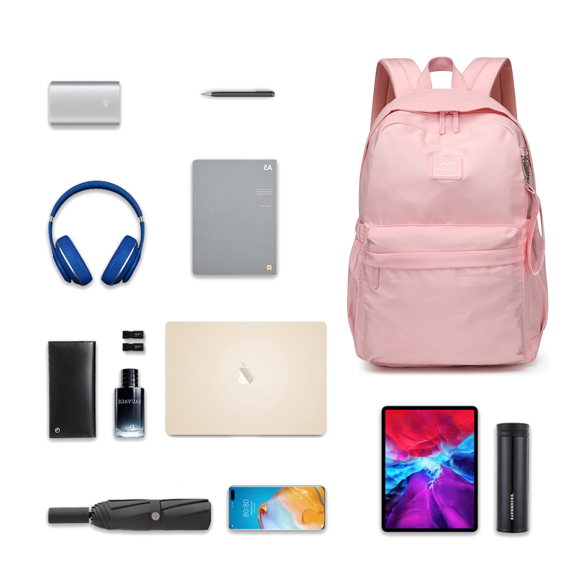 Waterproof School Backpack for Girls Ages 6-18 | Large Capacity Lightweight Bookbag for Elementary to High School | Durable Travel Backpack with Adjustable Straps | 30L Pink Backpack for School, College, Commuting & Outdoor Activities