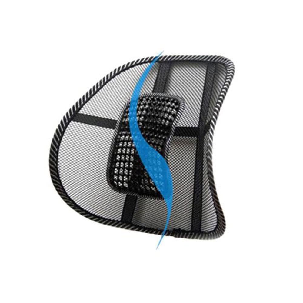 SYFTGMZ Car Seat Cushion with Massage & Lumbar Support - Breathable Mesh Office Chair Pad for Drivers - Black Ergonomic Back Support for Long Drives & Work Comfort